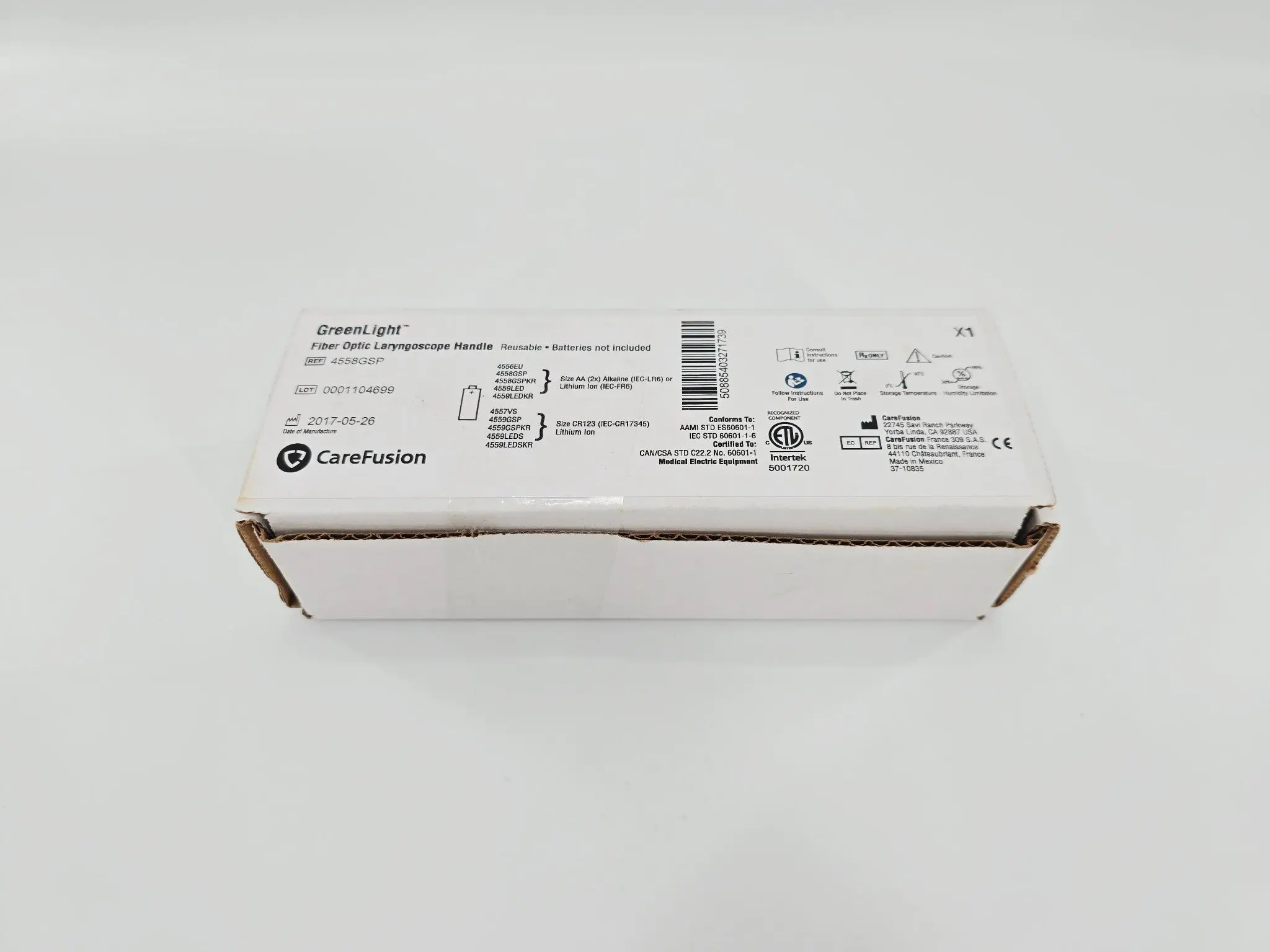 GE CareFusion 4558GSP Vital Signs Fiber Optic Laryngoscope Handle 6-5/8" - Image 2