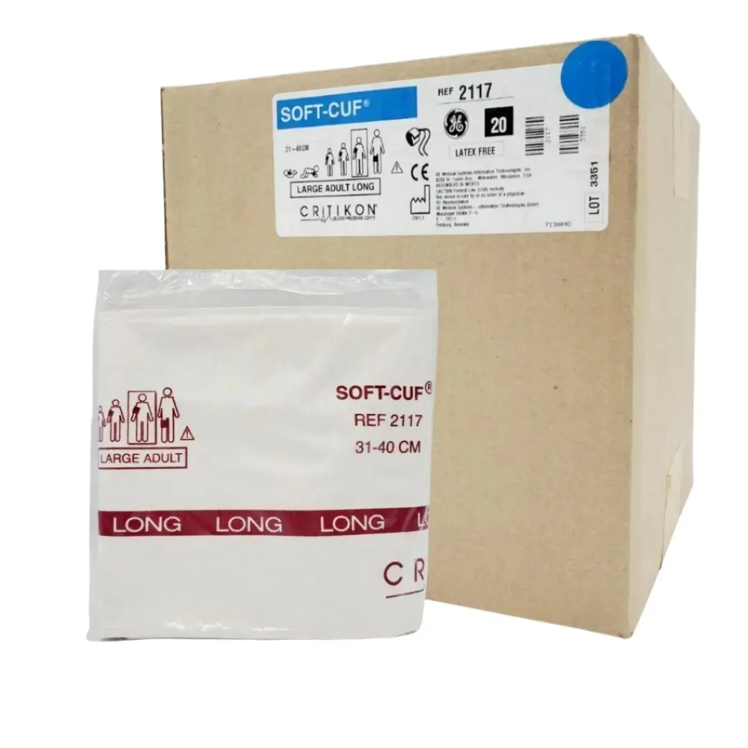 GE Critikon 2117 Soft-Cuff Large Adult Long Blood Pressure Cuff 31-40 CM 20BX