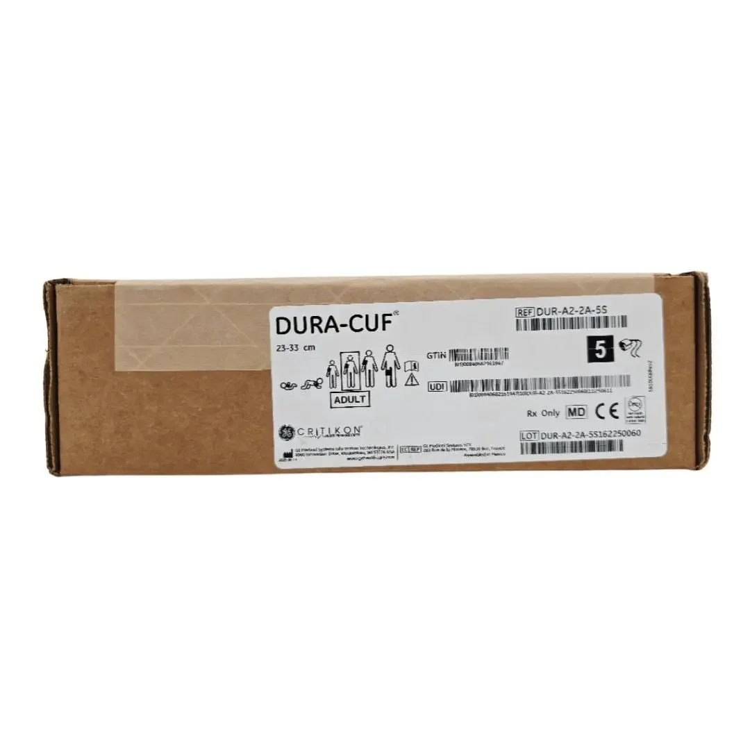 GE Critikon DUR-A2-2A-5S Dura-Cuf Blood Pressure Cuff Adult 23-33cm BX/5