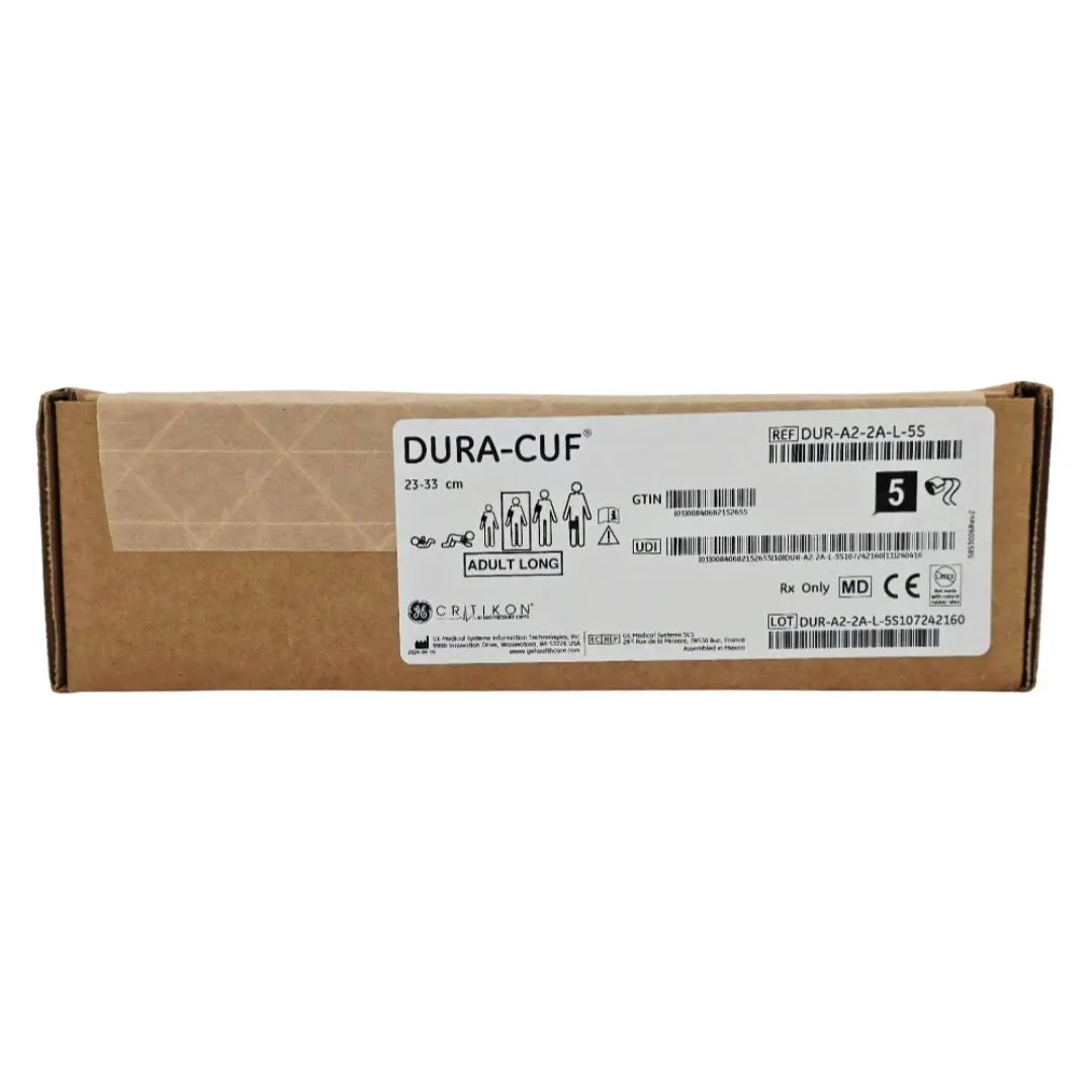 GE Critikon DUR-A2-2A-L-5S Dura-Cuf BP Cuff Adult Long 23-33cm Box of 5 New