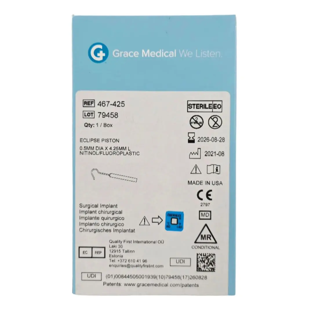 Grace Medical 467-425 Eclipse Piston 0.5mm Dia. x 4.25mm L Nitinol/Fluoroplastic