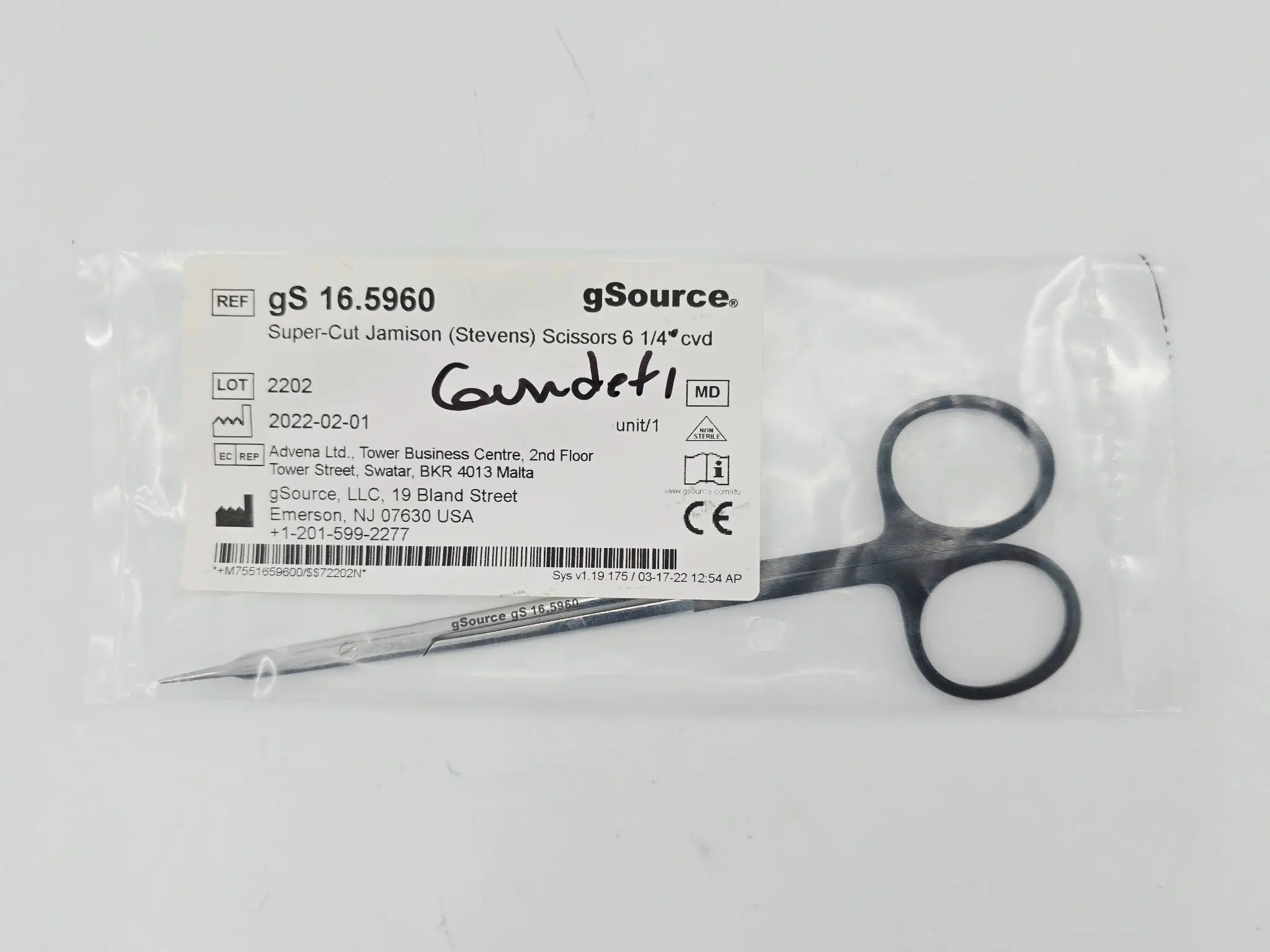 gSource gS 16.5960 Super-Cut Jamison Curved Tenotomy (Stevens) Scissors 6-1/4" - Image 2