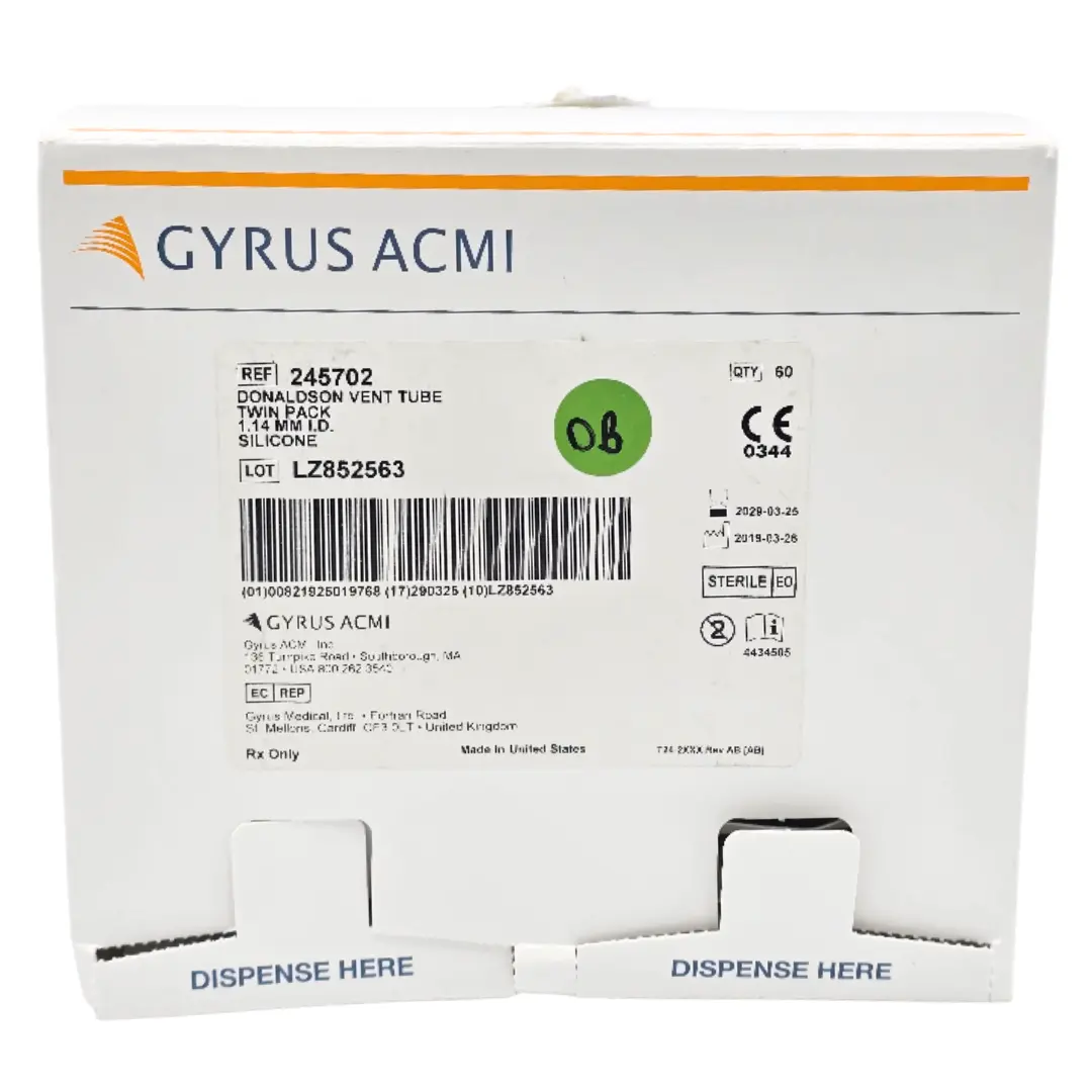 Gyrus ACMI 245702 Silicone Ventilation Tube 1.14mm Donaldson Design