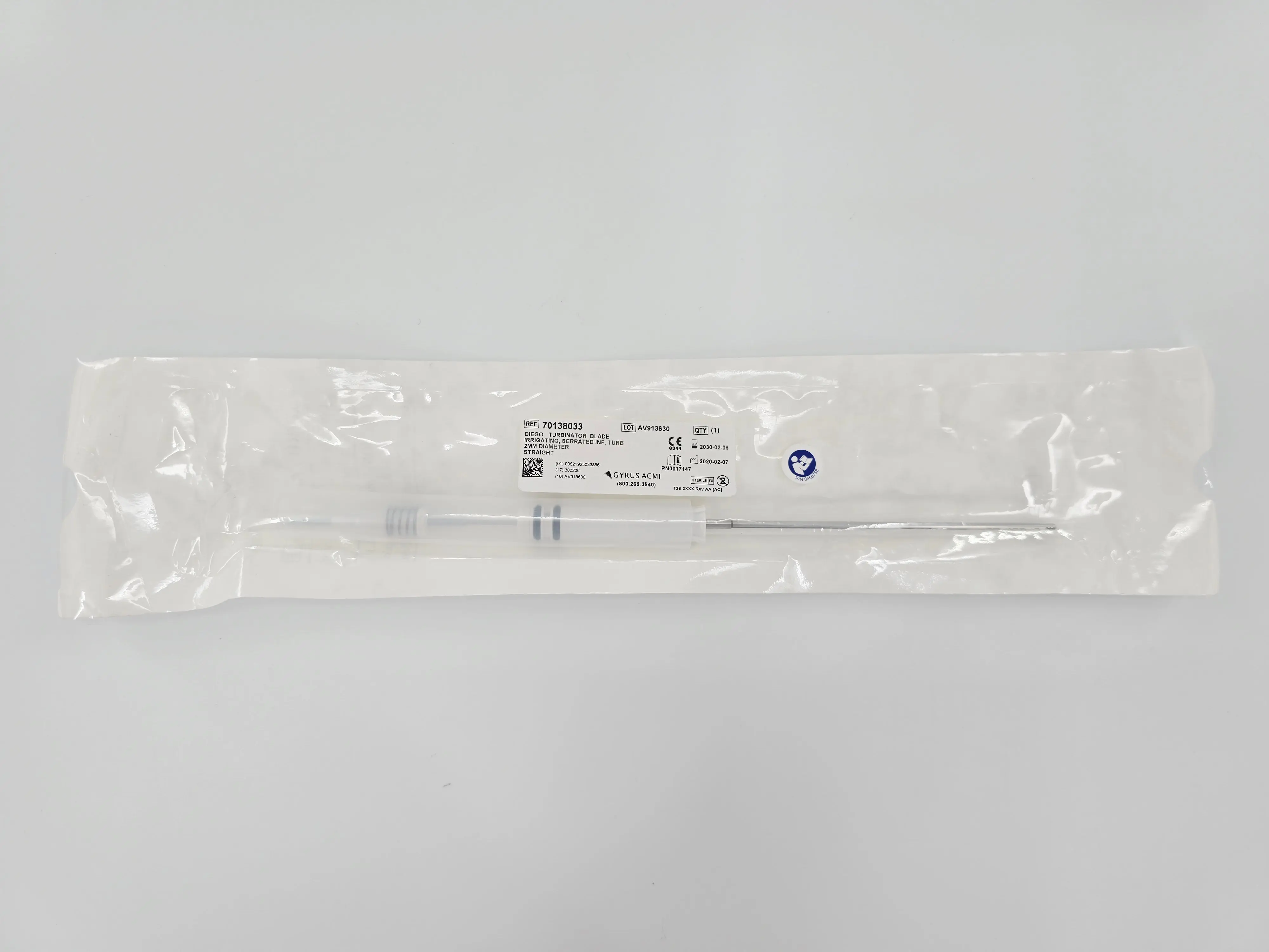 Gyrus ACMI 70138033 Diego Turbinator Blade Irrigating Serrated 2mm Diameter Straight - Image 2