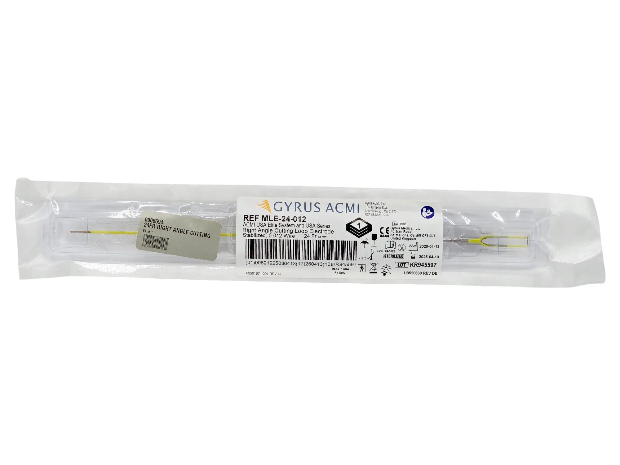Gyrus Acmi MLE-24-012 Right Angle Cutting Loop Electrode 24Fr