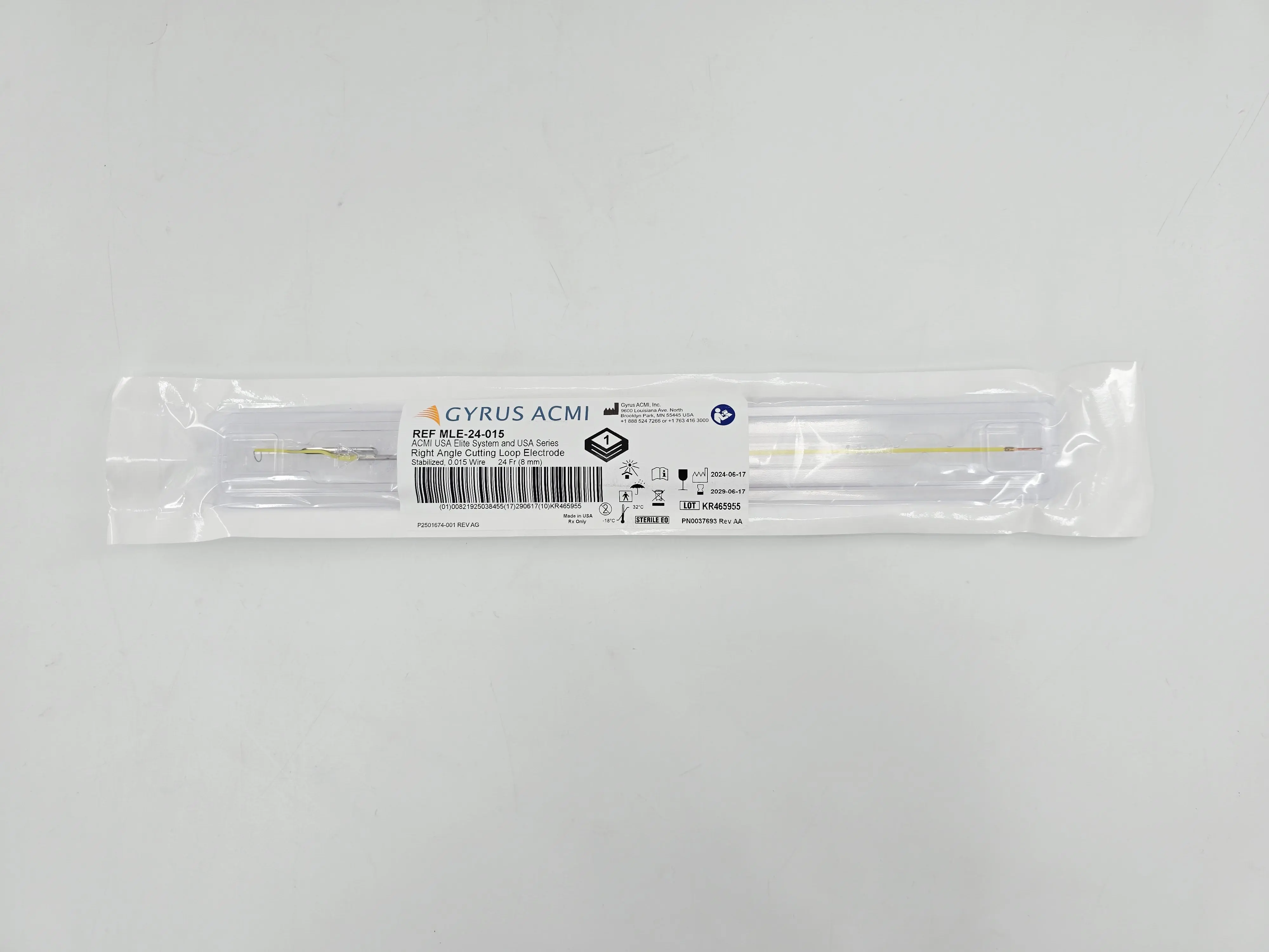 Gyrus ACMI MLE-24-015 USA Elite System and USA Series Right Angle Cutting Loop Electrode .015 Wire 24 Fr 1/EA - Image 2