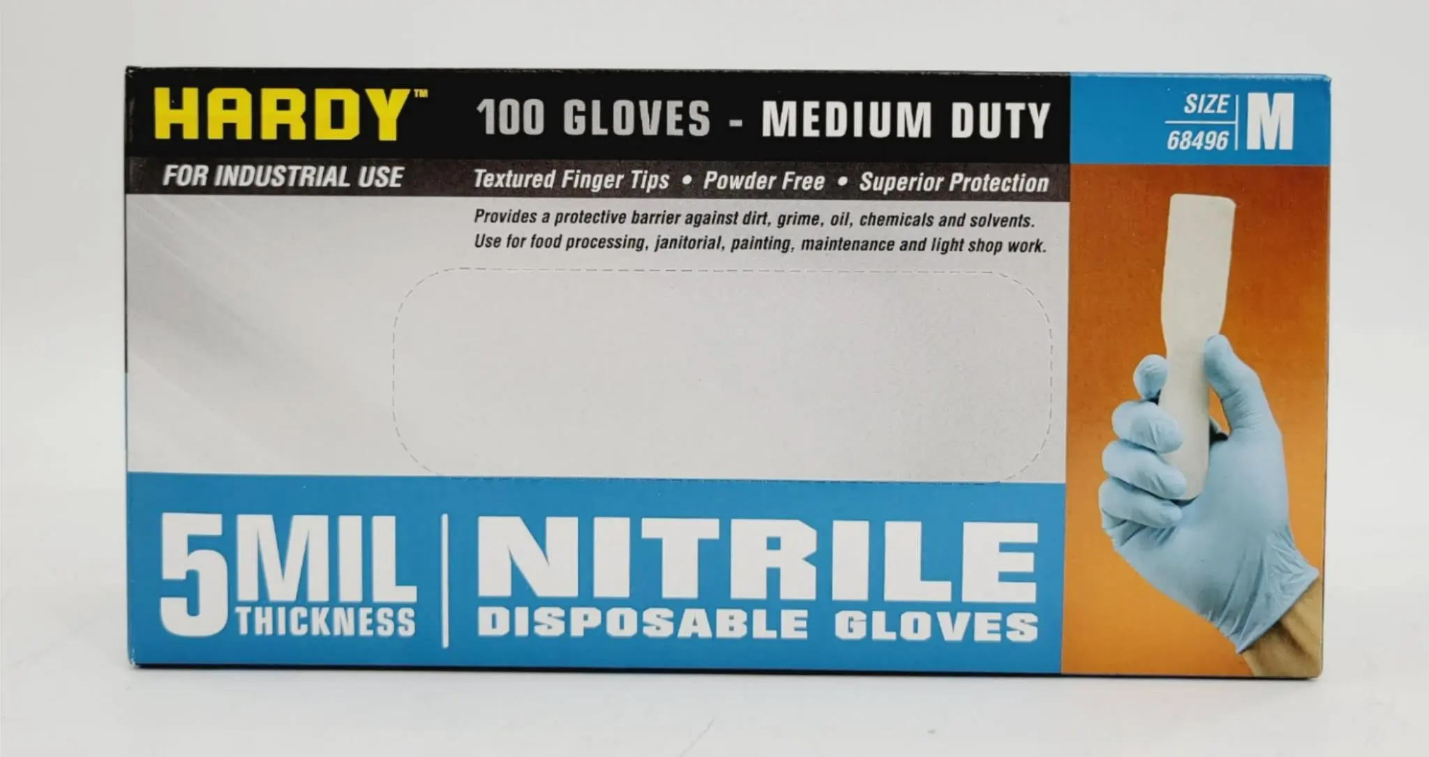 Hardy 5MIL Nitrile Disposable Gloves Medium for Industrial Use 1000/CS - Image 3