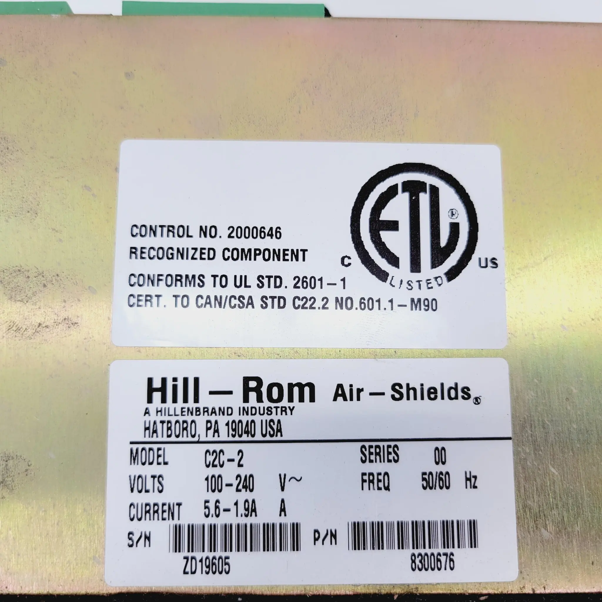 Hill-Rom C2000 Air Shield Incubator Controller Module C2C-2 Version 3.04 - Image 5