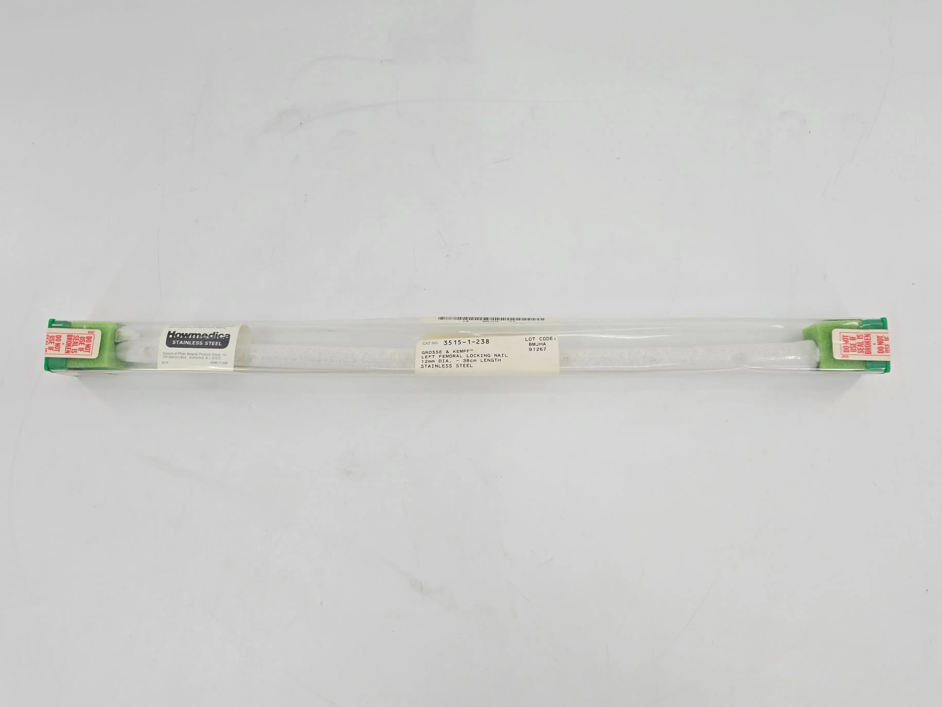 Howmedica 3515-1-238 Grosse & Kempf Left Femoral Locking Nail 12mm x 38cm 1/EA - Image 2
