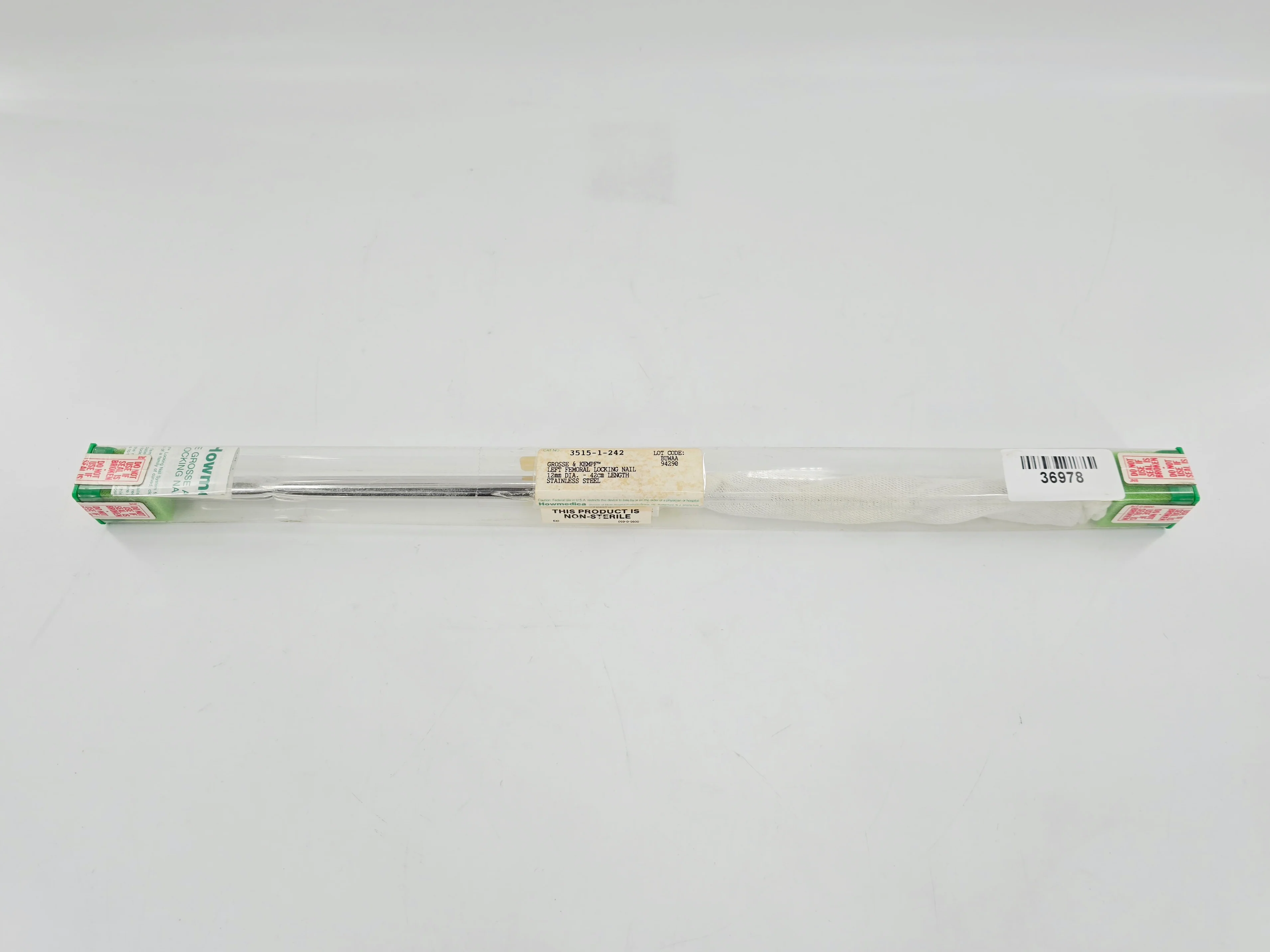 Howmedica 3515-1-242 Grosse-Kempf Left Femoral Locking Nail 12mm x 42cm 1/EA - Image 2