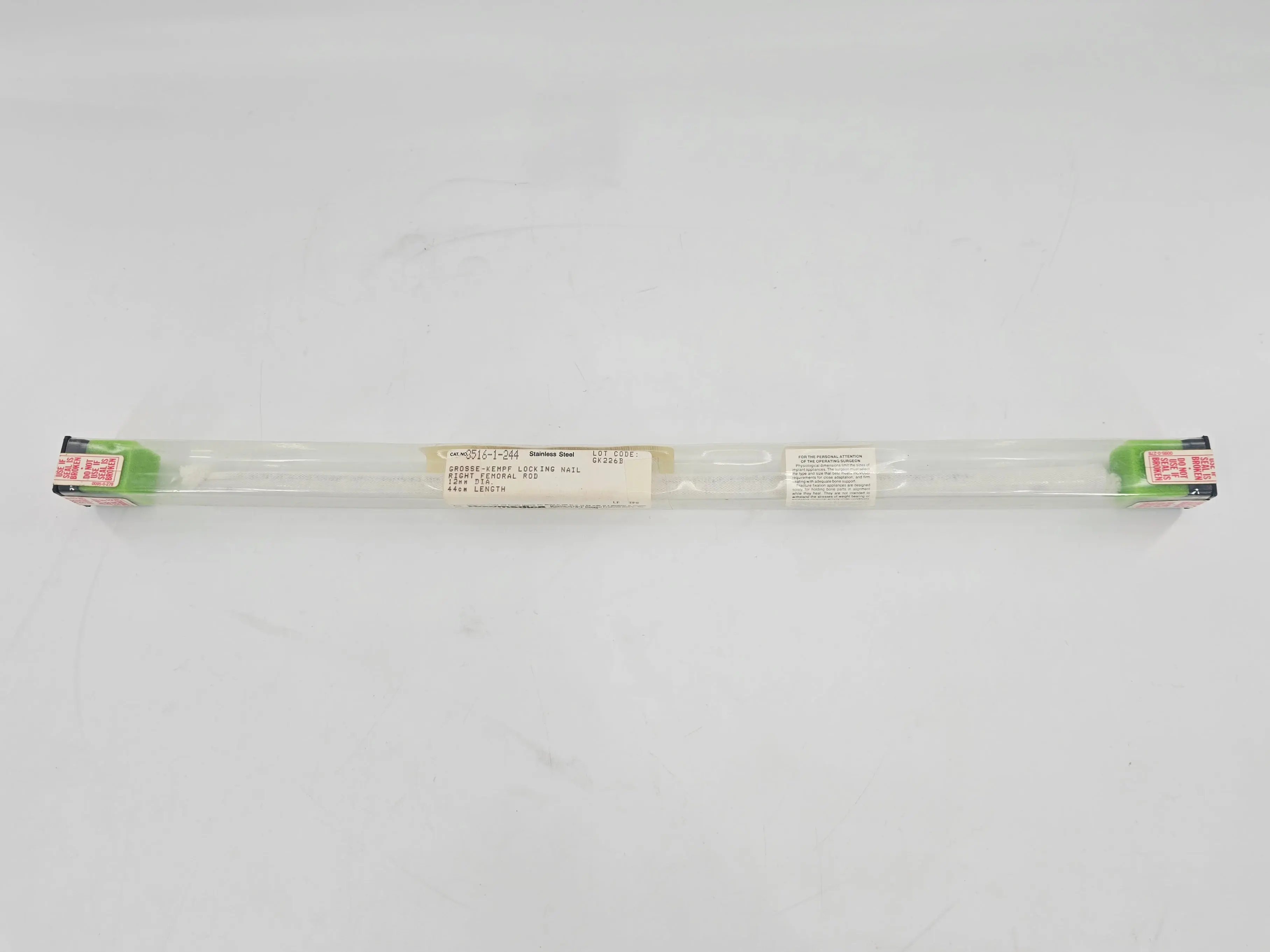 Howmedica 3515-1-244 Grosse & Kempf Left Femoral Locking Nail 12mm x 44cm 1/EA - Image 2