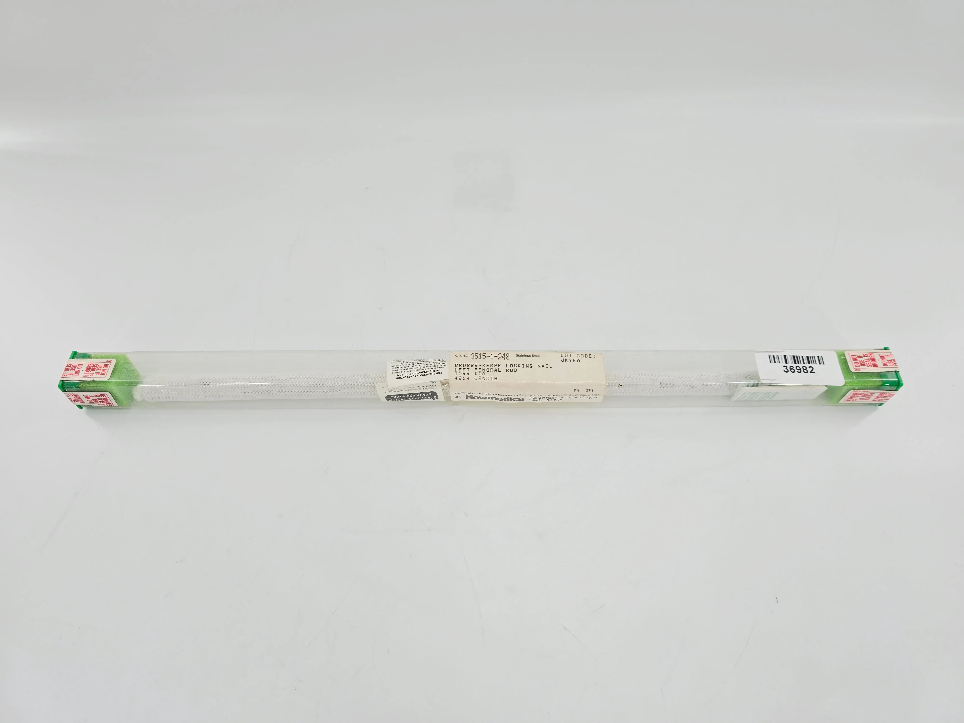 Howmedica 3515-1-248 Grosse-Kempf Left Femoral Locking Nail 12mm x 48cm 1/EA - Image 2