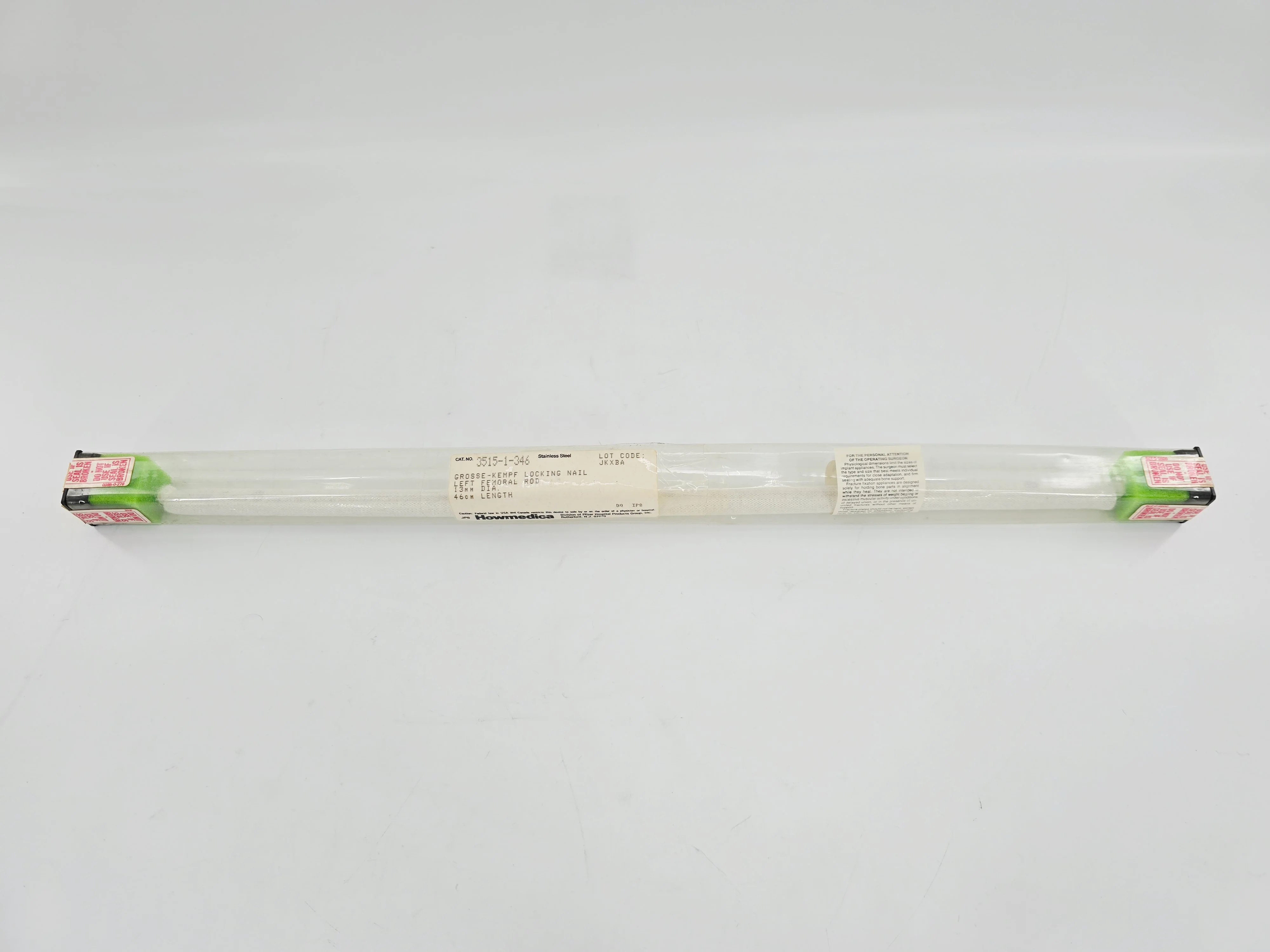 Howmedica 3515-1-346 Grosse-Kempf Left Femoral Locking Nail 13mm x 46cm 1/EA - Image 2