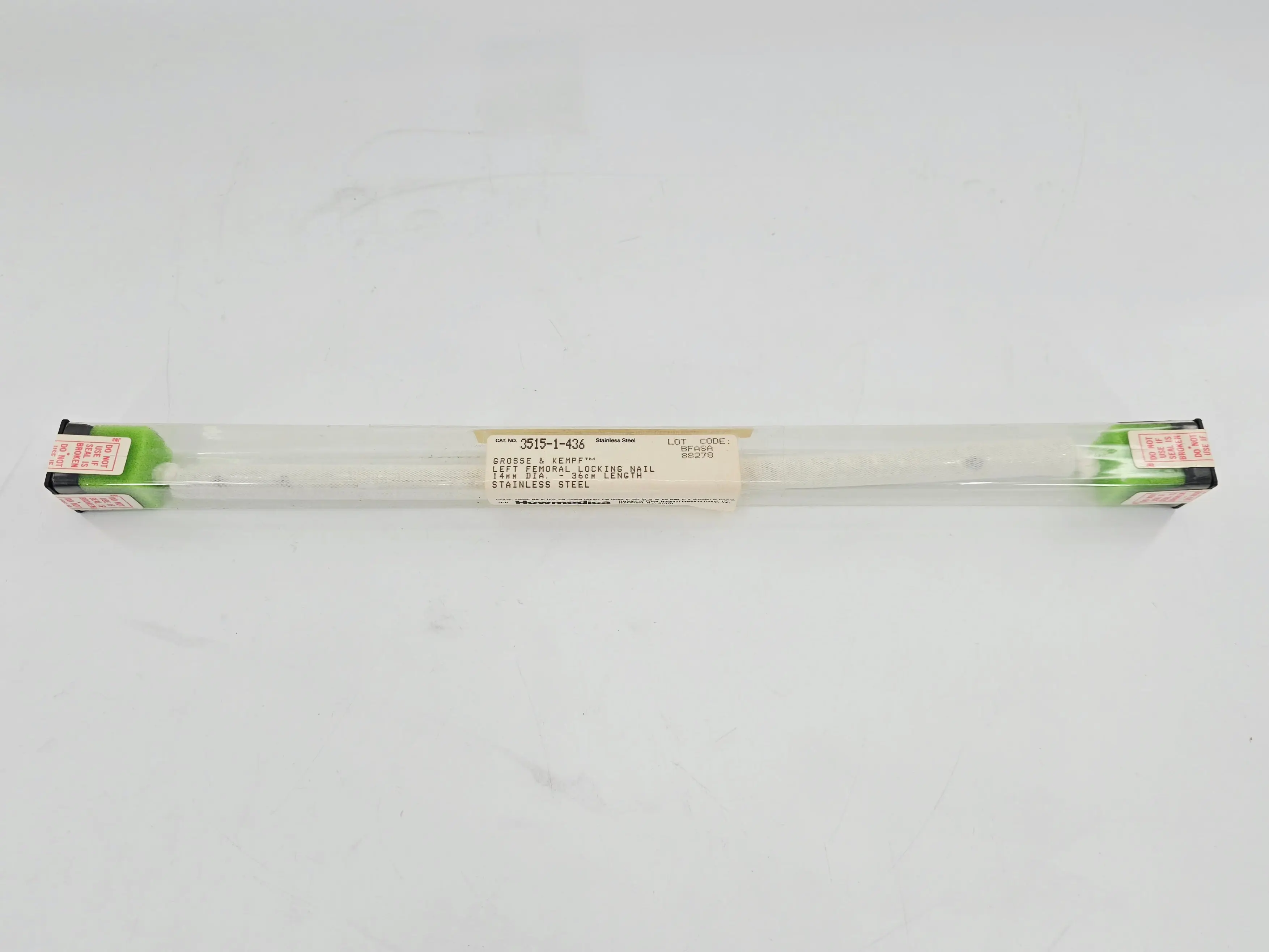 Howmedica 3515-1-436 Grosse & Kempf Left Femoral Locking Nail 14mm x 36cm 1/EA - Image 2