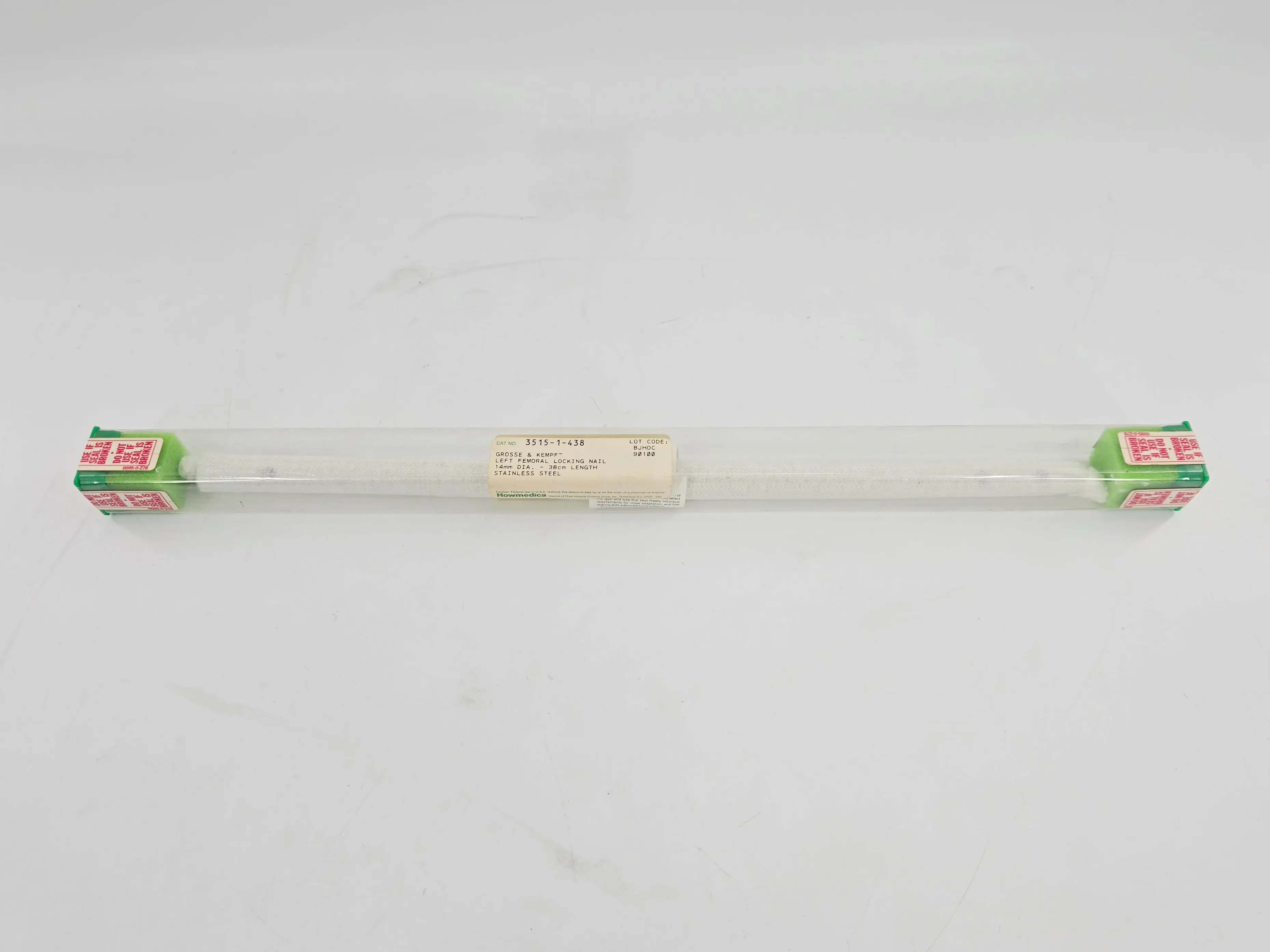 Howmedica 3515-1-438 Grosse & Kempf Left Femoral Locking Nail 14mm x 38cm 1/EA - Image 2