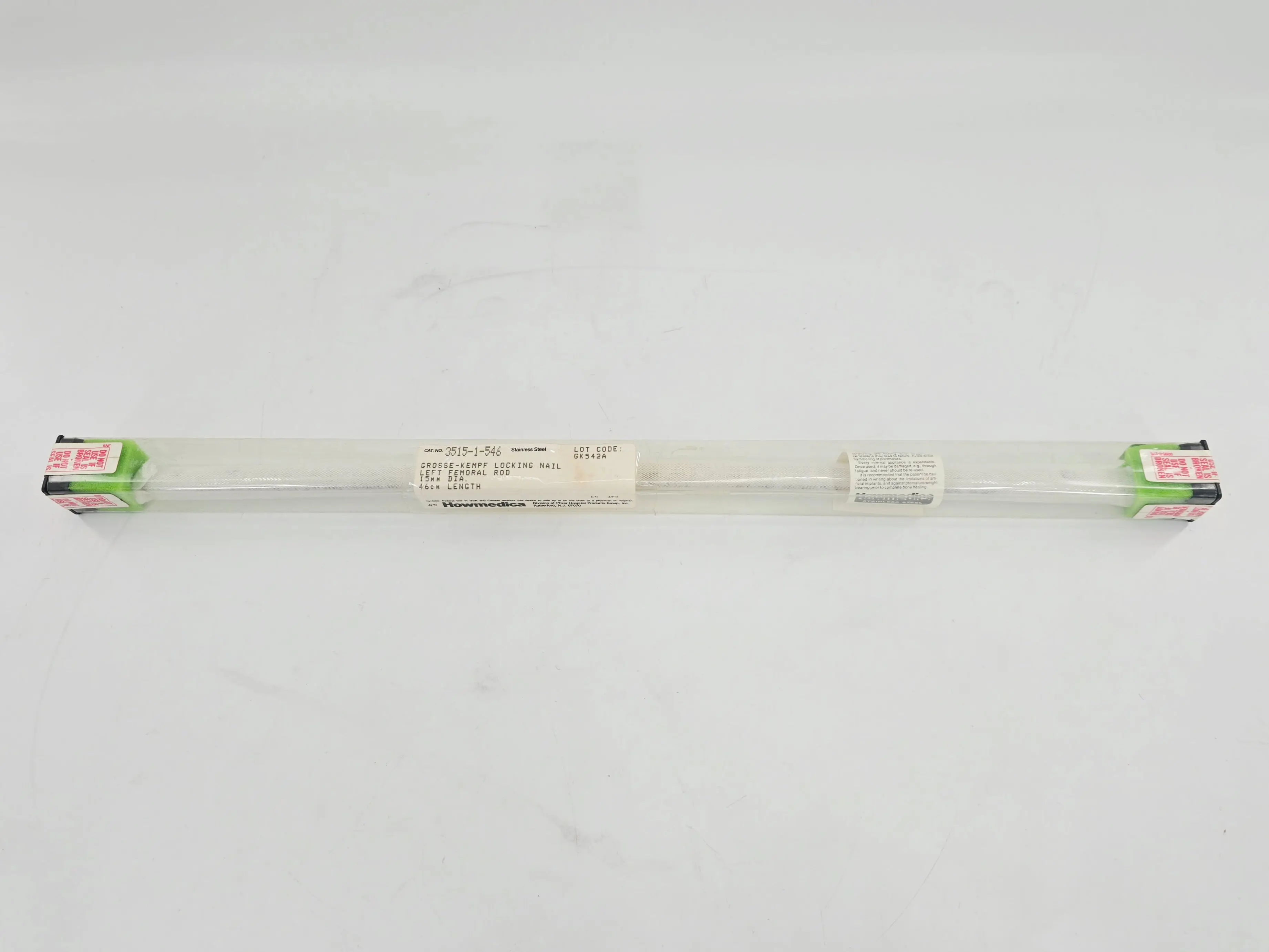 Howmedica 3515-1-546 Grosse & Kempf Left Femoral Locking Nail 15mm x 46cm 1/EA - Image 2