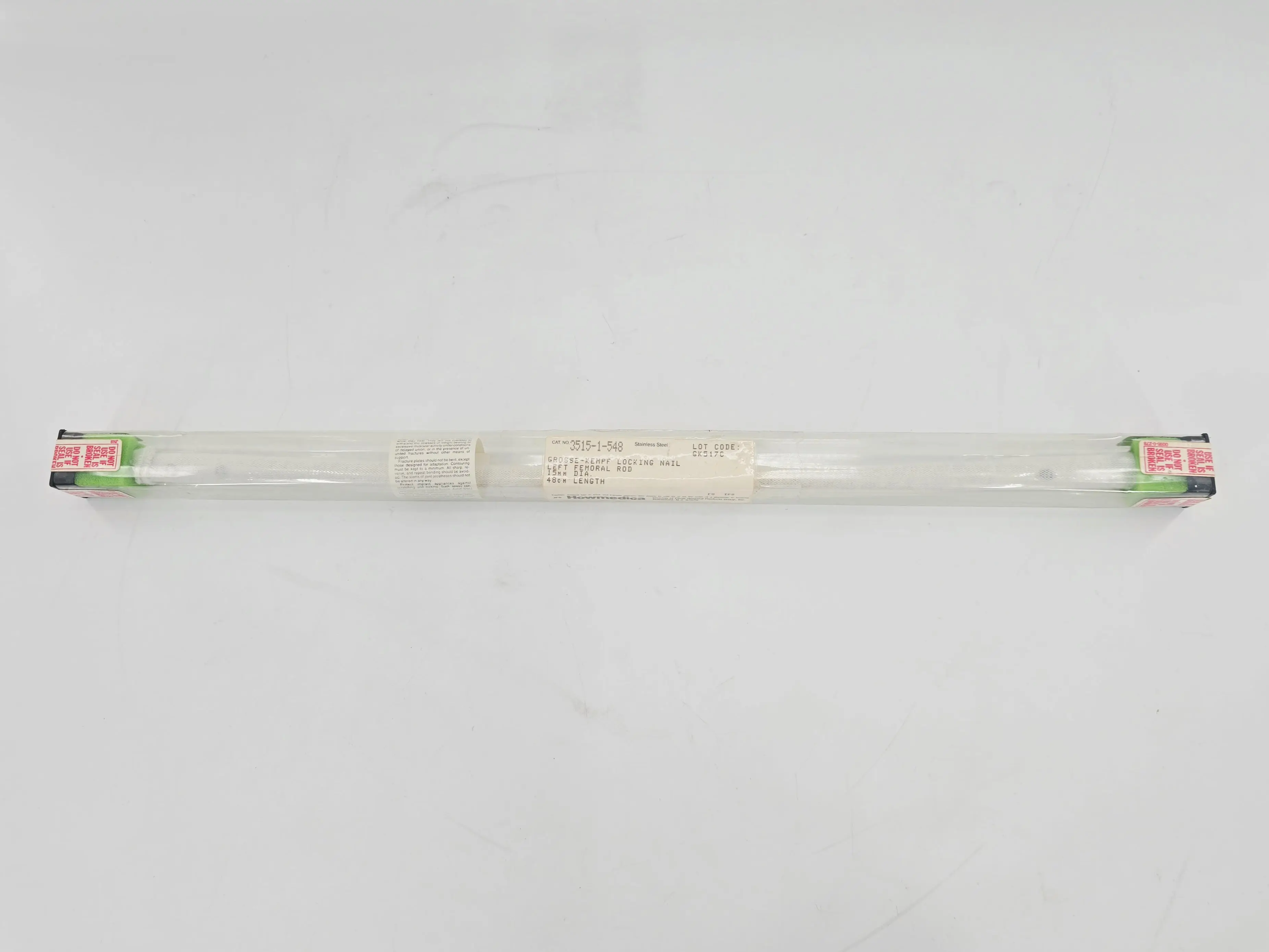 Howmedica 3515-1-548 Grosse & Kempf Left Femoral Locking Nail 15mm x 48cm 1/EA - Image 2