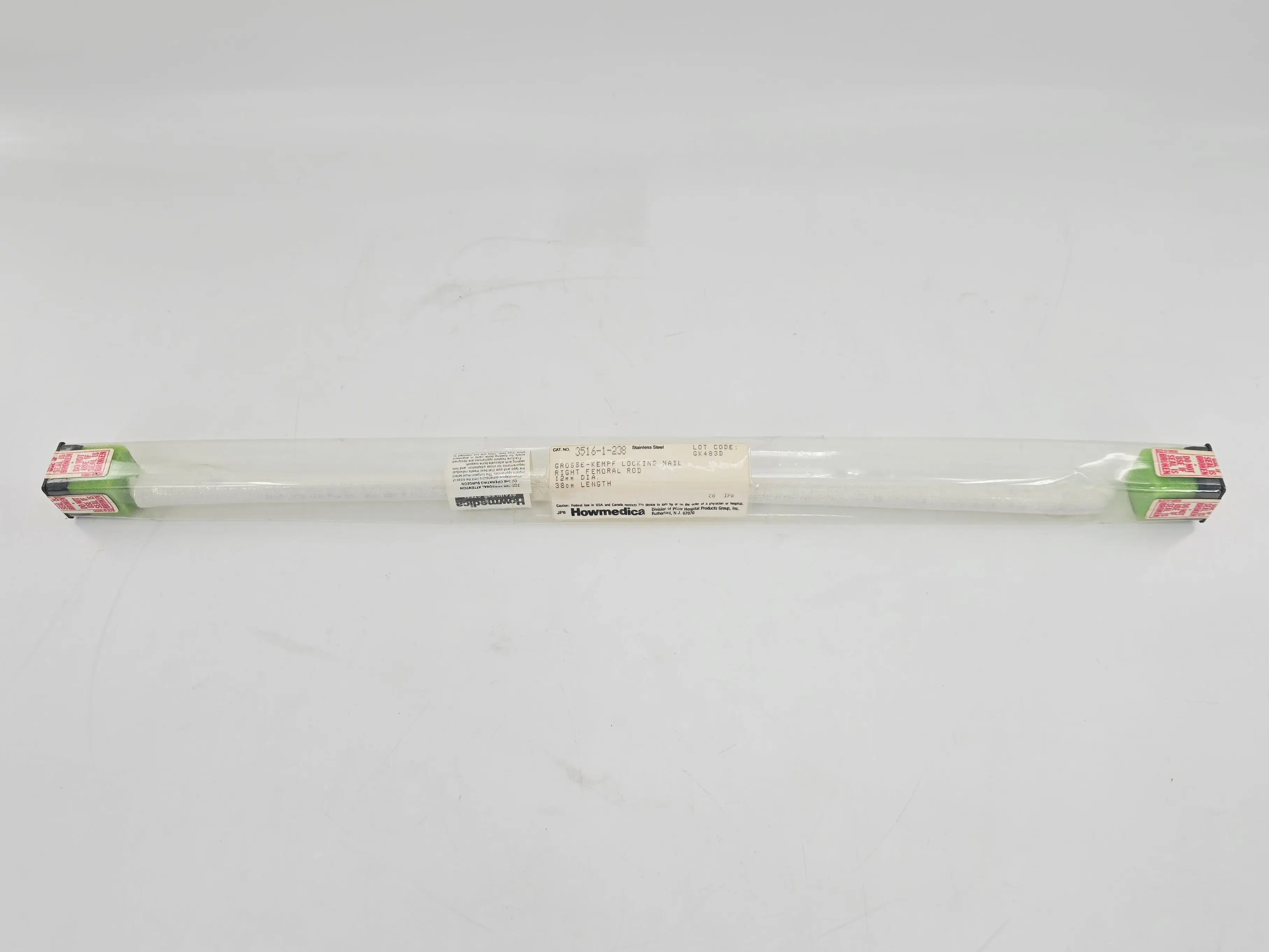 Howmedica 3516-1-238 Grosse & Kempf Right Femoral Locking Nail 12mm x 38cm 1/EA - Image 2