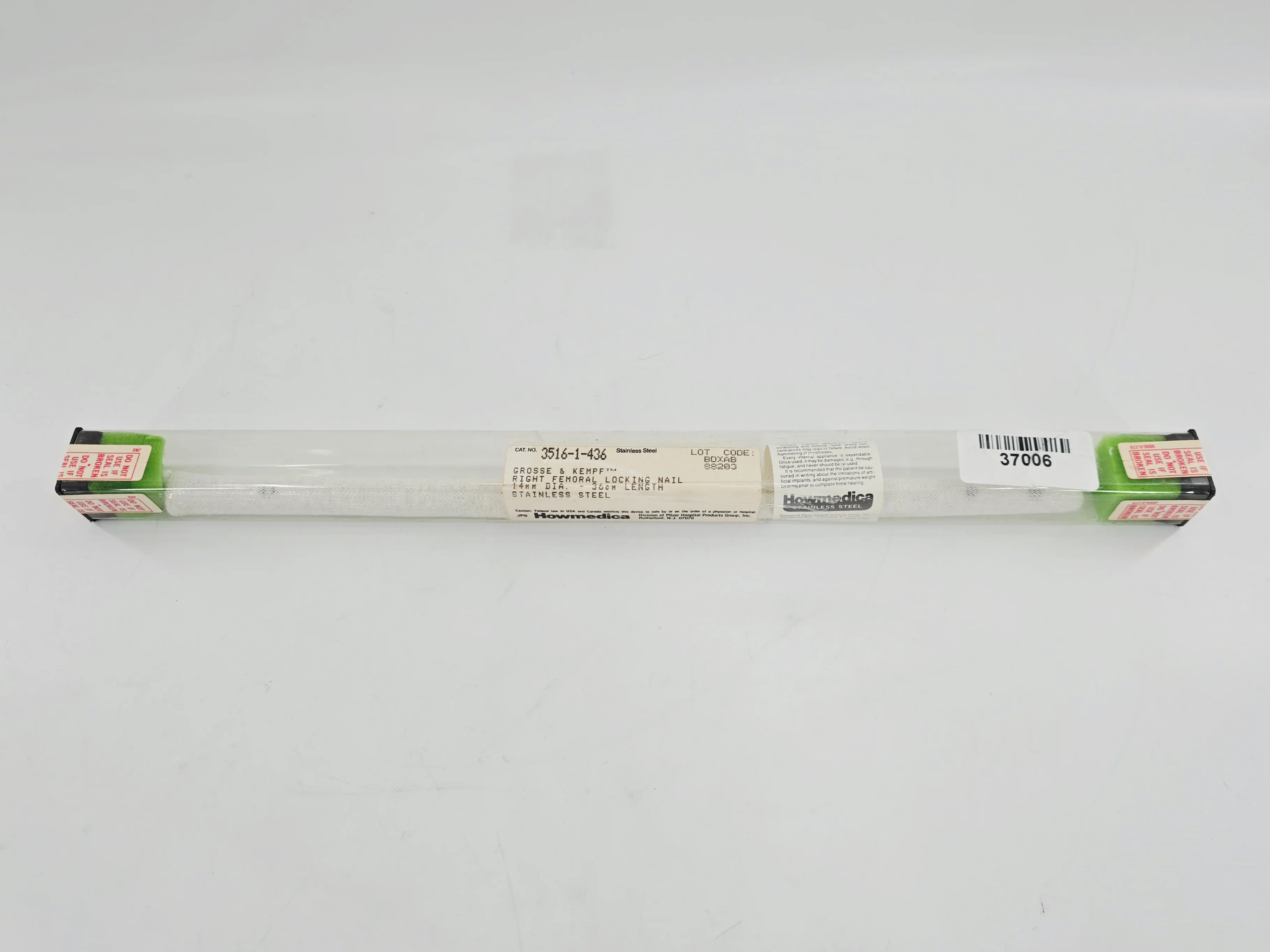 Howmedica 3516-1-436 Grosse-Kempf Right Femoral Locking Nail 14mm x 36cm 1/EA - Image 2