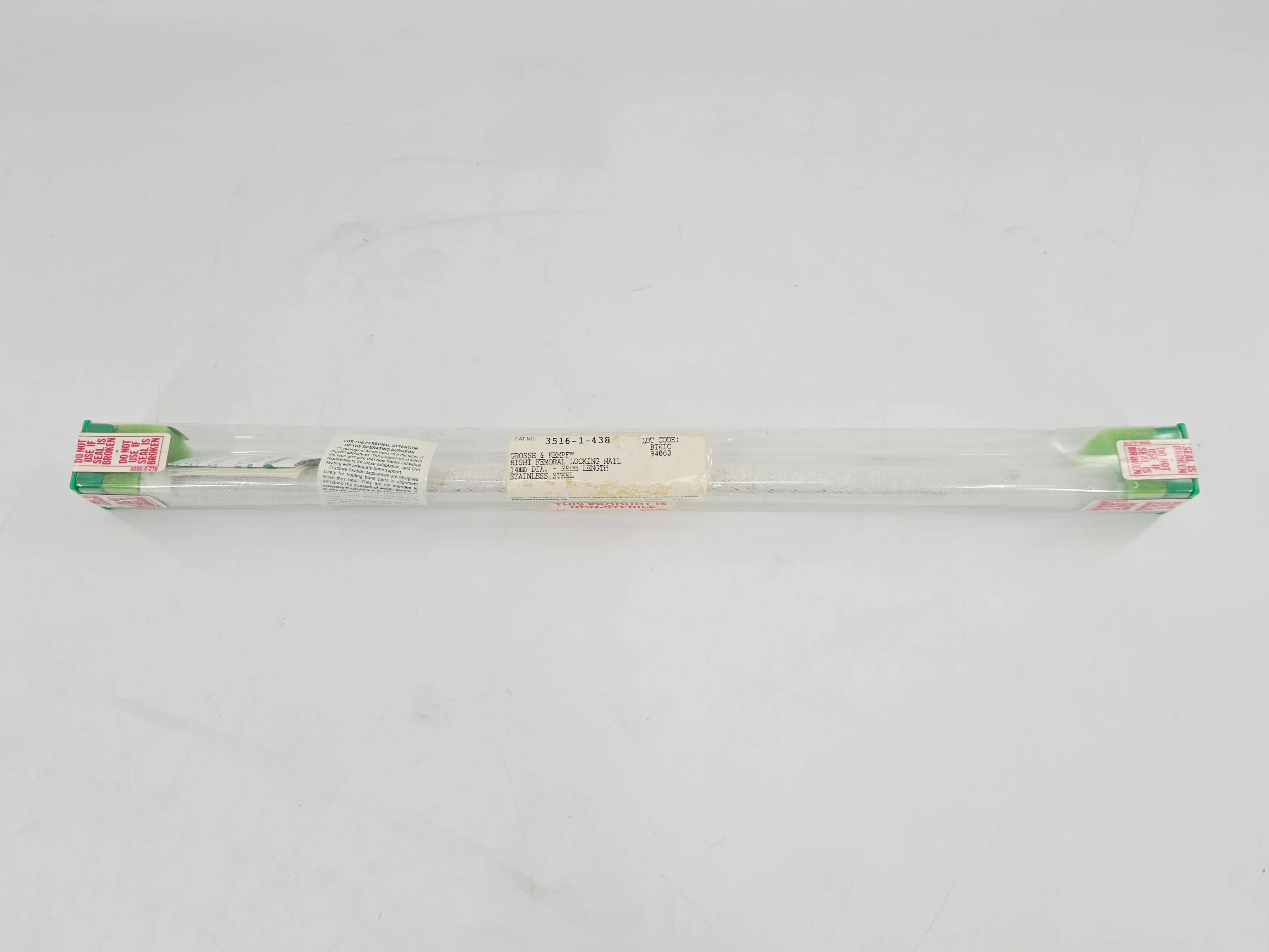 Howmedica 3516-1-438 Grosse & Kempf Right Femoral Locking Nail 14mm x 38cm 1/EA - Image 2