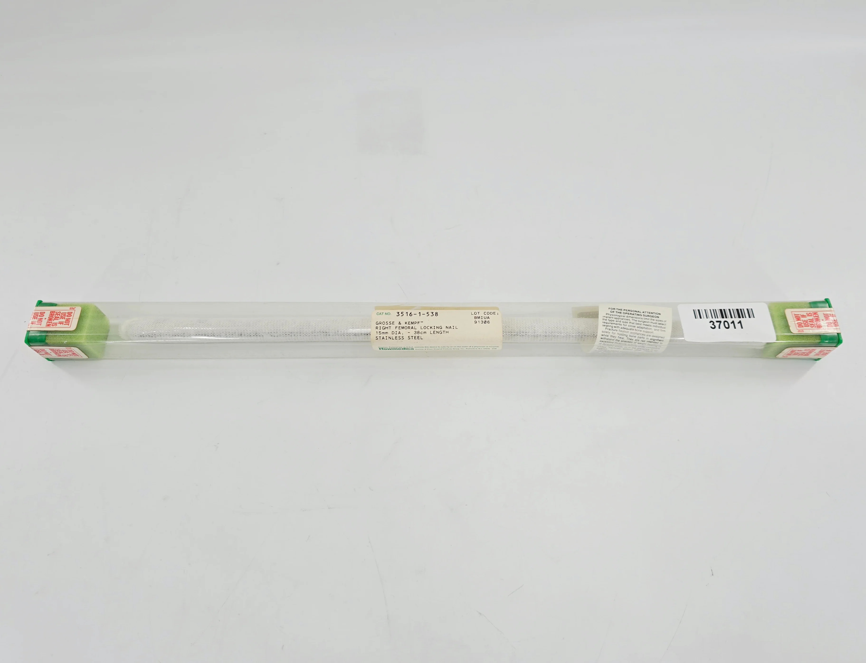Howmedica 3516-1-538 Grosse-Kempf Right Femoral Locking Nail 15mm x 38cm 1/EA - Image 2