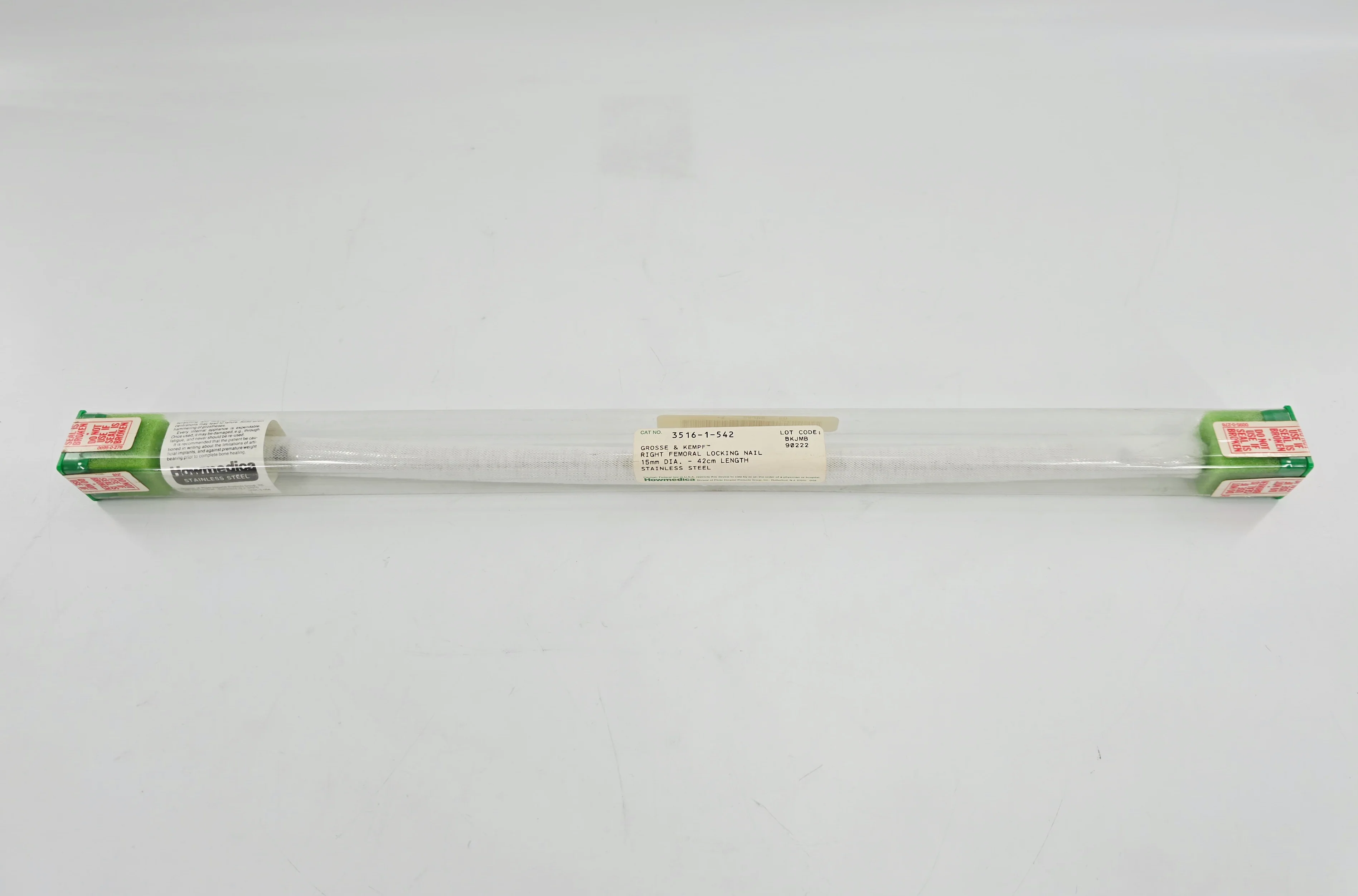 Howmedica 3516-1-542 Grosse-Kempf Right Femoral Locking Nail 15mm x 42cm 1/EA - Image 2