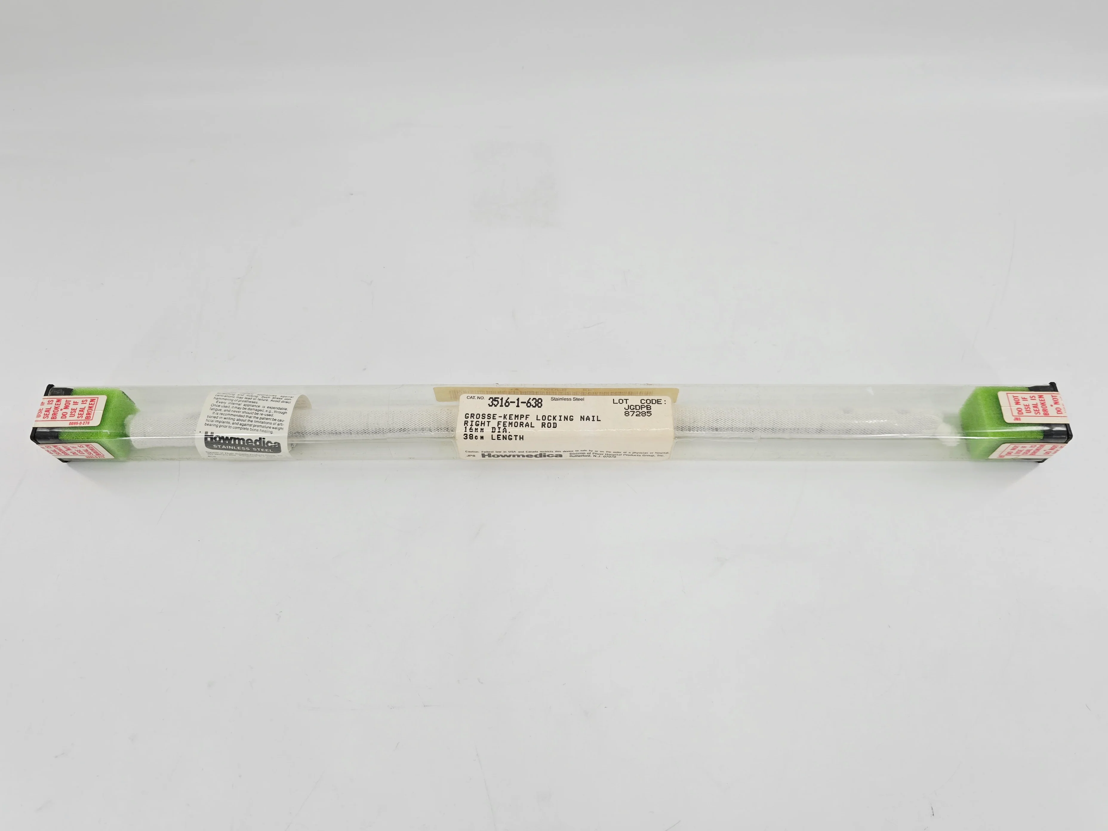 Howmedica 3516-1-638 Grosse-Kempf Locking Nail Right Femoral Rod 16mm x 38cm 1/EA - Image 2