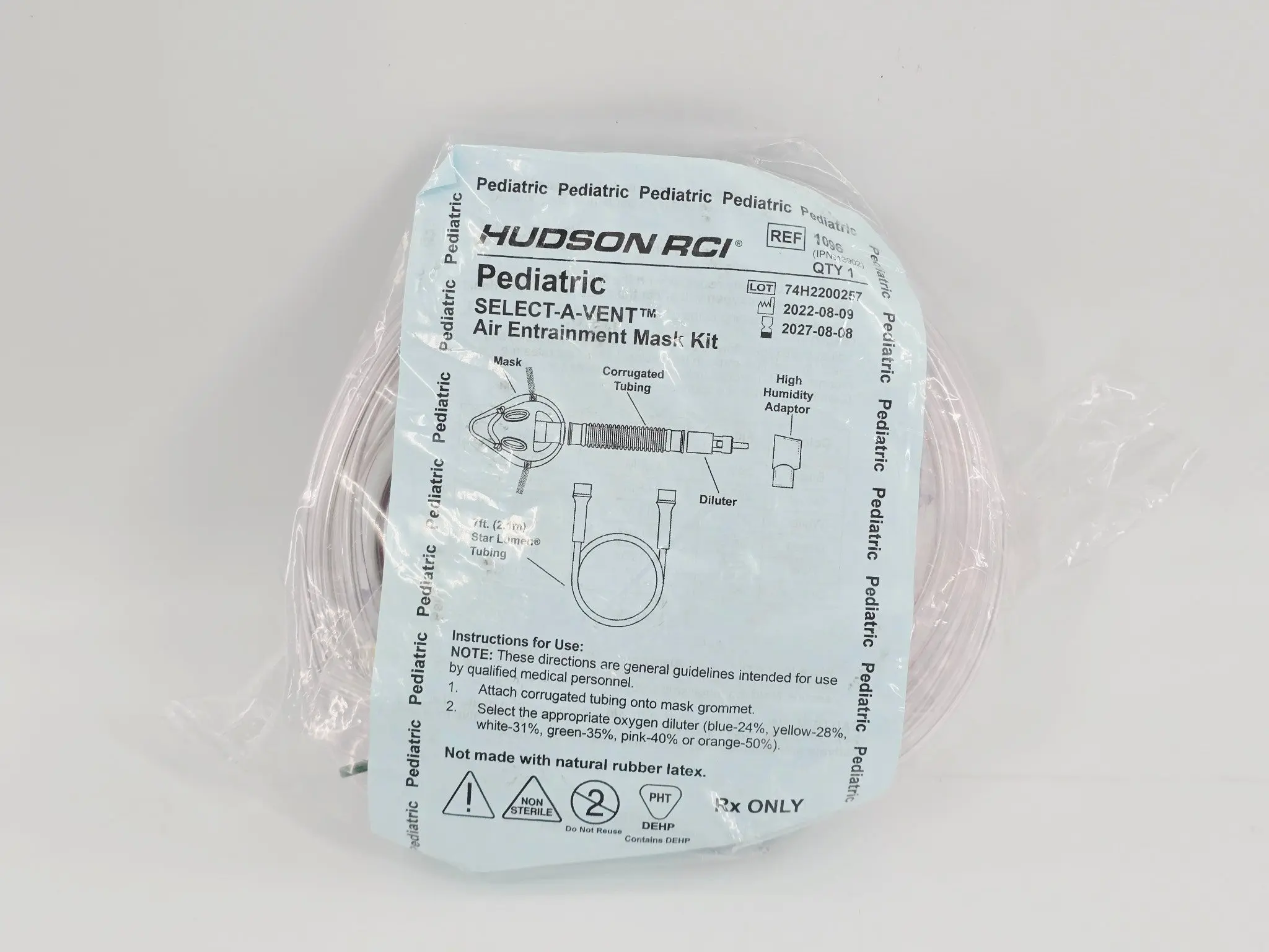 Hudson RCI 1096 Pediatric Select A Vent Air Entrainment Mask Kit - Image 3