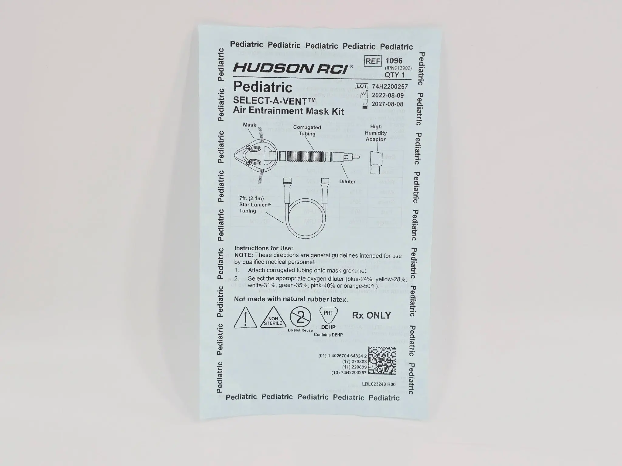 Hudson RCI 1096 Pediatric Select A Vent Air Entrainment Mask Kit - Image 4