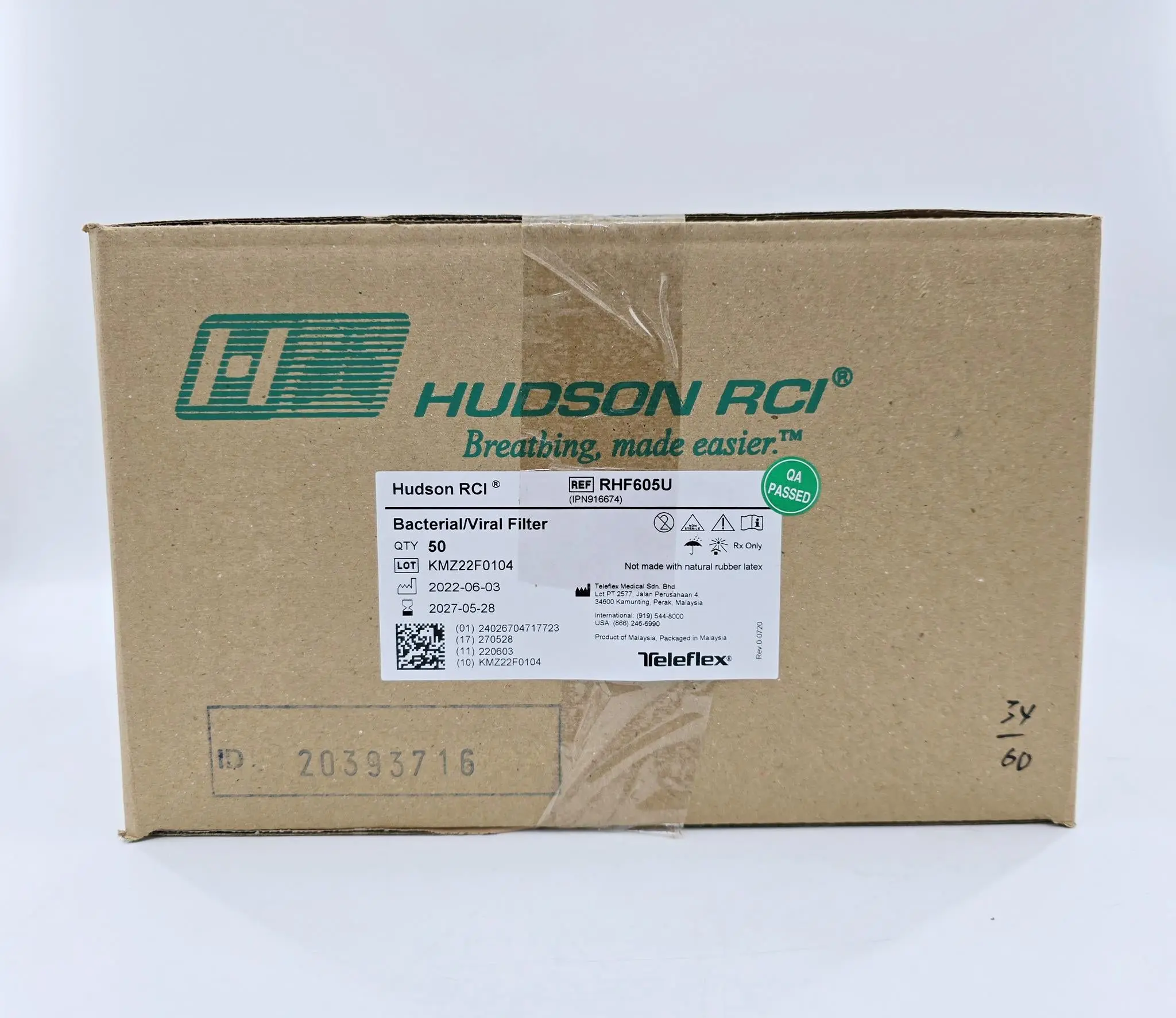 Hudson RCI RHF605U Bacterial/Viral Filter Case Of 50 - Image 3
