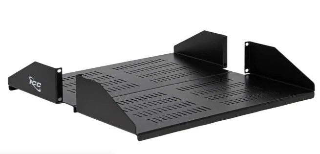 ICC ICCMSRDV20 20" Deep Double Vented Rack Shelf 2 Rack Mount Spaces - Image 3