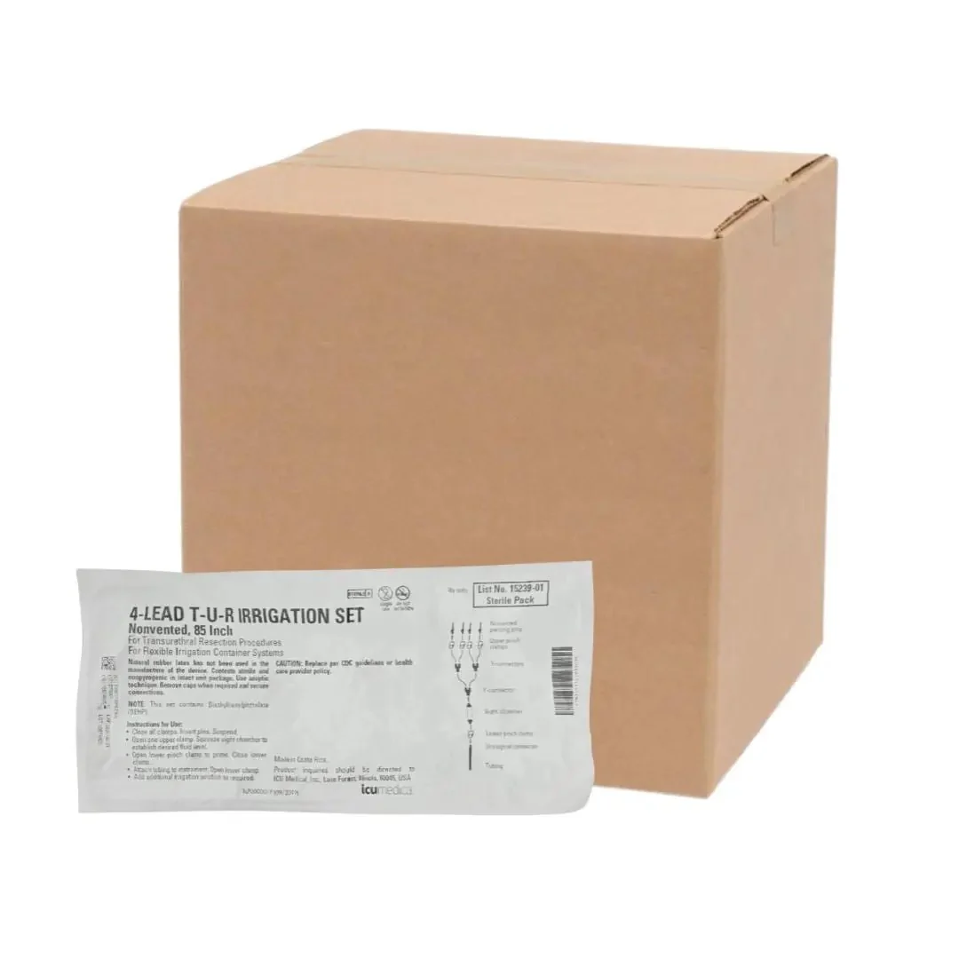 ICU Medical 15239-01 4-Lead T-UR Irrigation Sets Urological Connector Irrigation Set Large Bore 4-Lead 85" CS/10