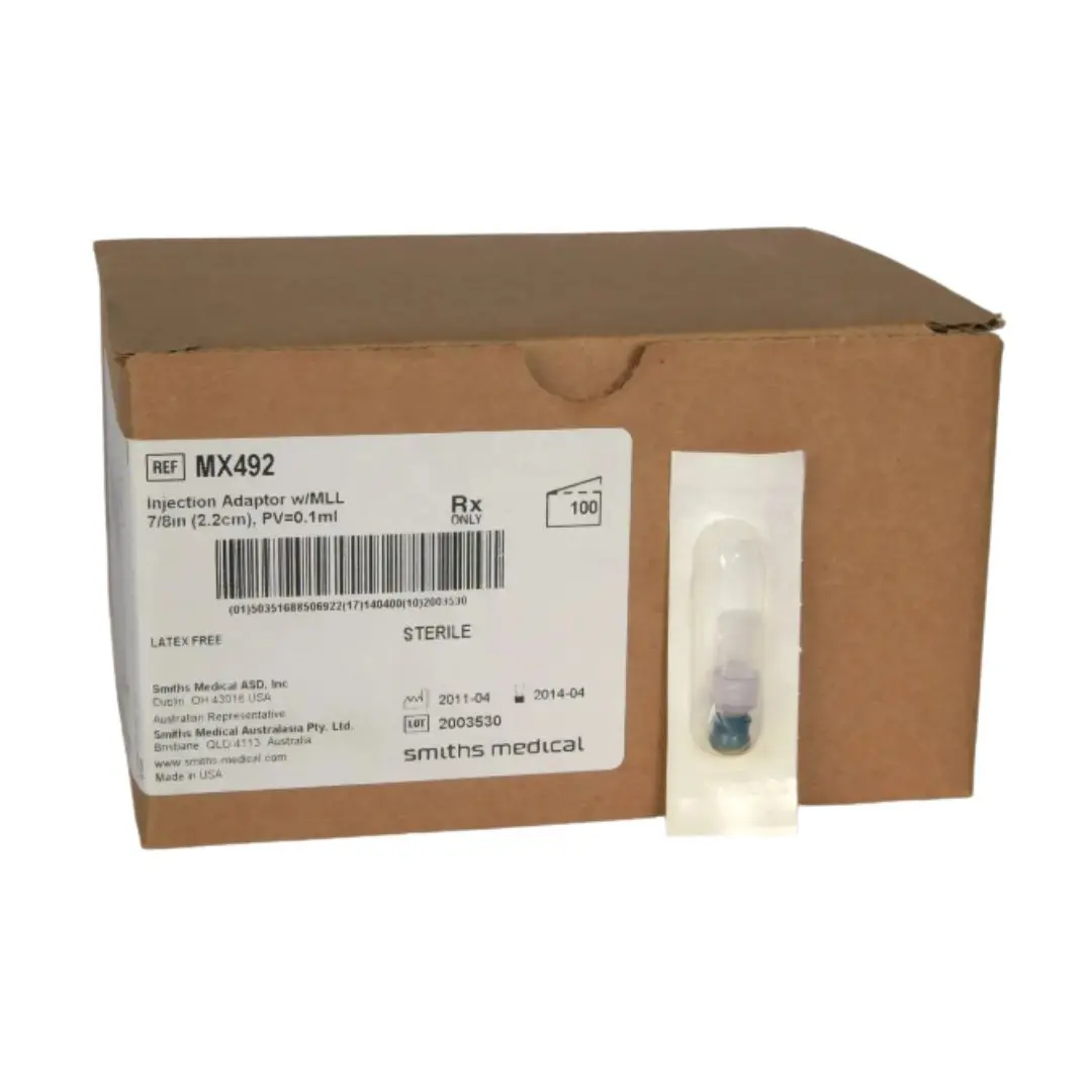 ICU MEDICAL MX492 ADAPTERS & CONNECTORS - Male Luer Lock Injection Adapter, 7/8", Sterile, Latex Free, 100/cs (US Only)