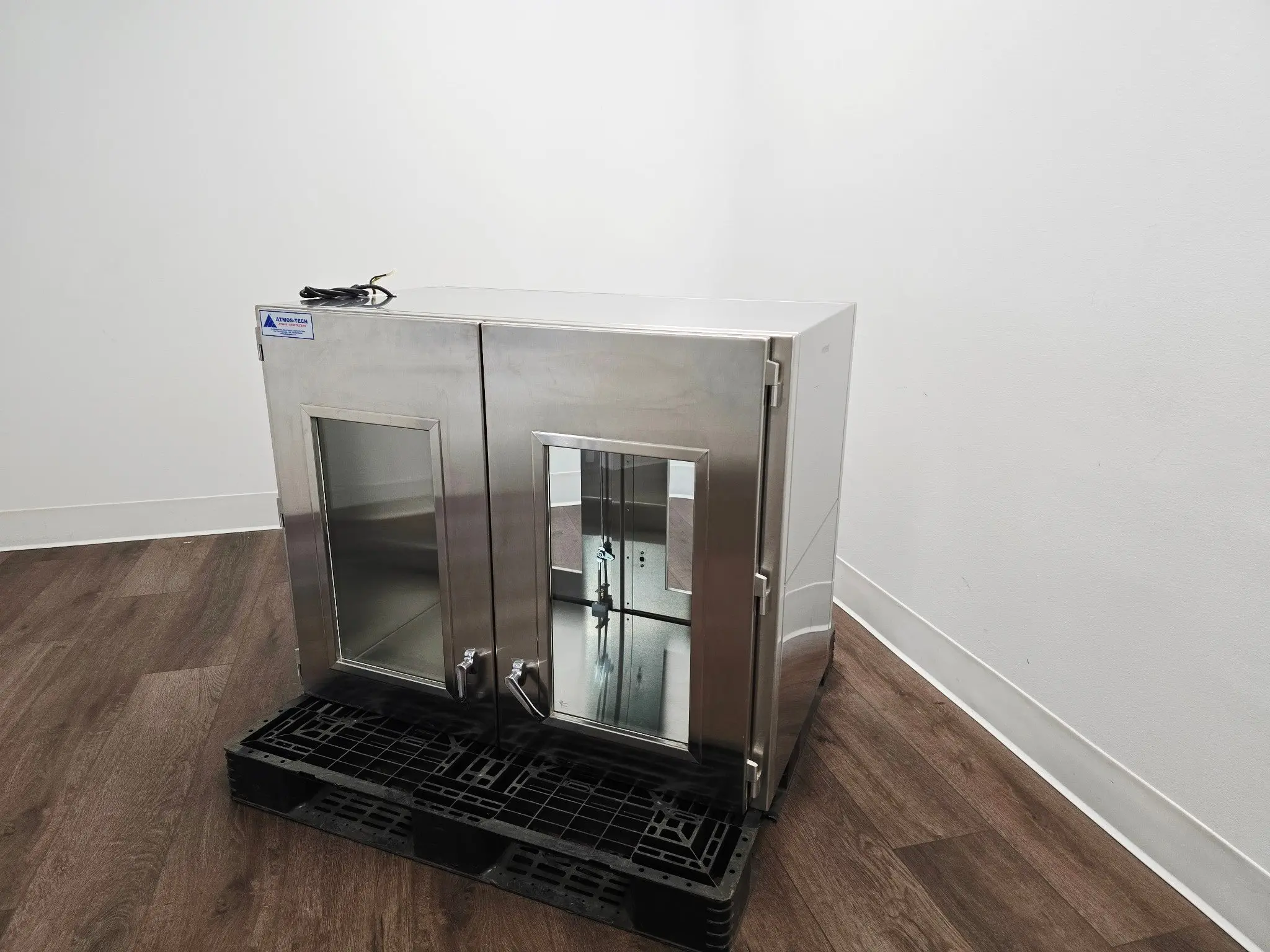Industrial Stainless Steel Passthrough Cabinet w/Glass Doors Restaurant Wine Bar - Image 2