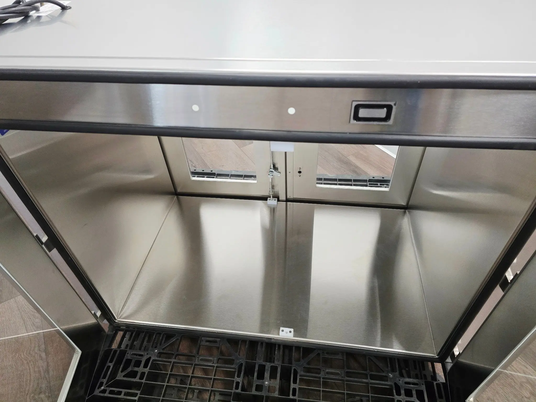 Industrial Stainless Steel Passthrough Cabinet w/Glass Doors Restaurant Wine Bar - Image 5