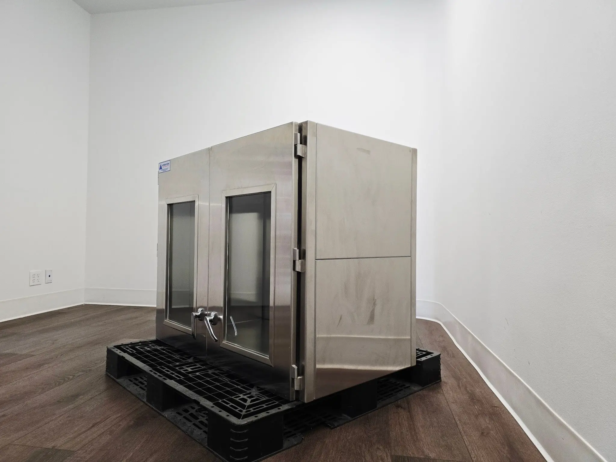Industrial Stainless Steel Passthrough Cabinet w/Glass Doors Restaurant Wine Bar - Image 9