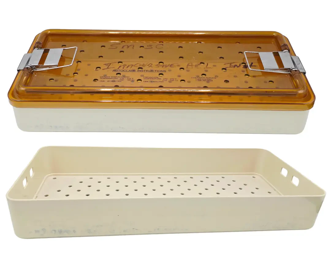 Innovative Medical Autoclave Sterilization Tray 20x9.5x4 Perforated Lid Case
