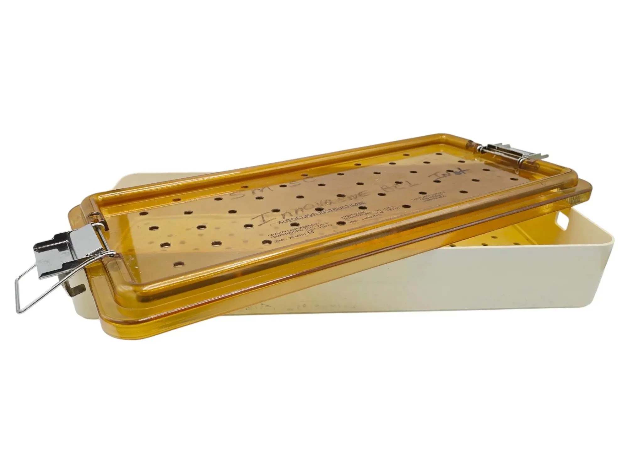 Innovative Medical Autoclave Sterilization Tray 20x9.5x4 Perforated Lid Case - Image 2