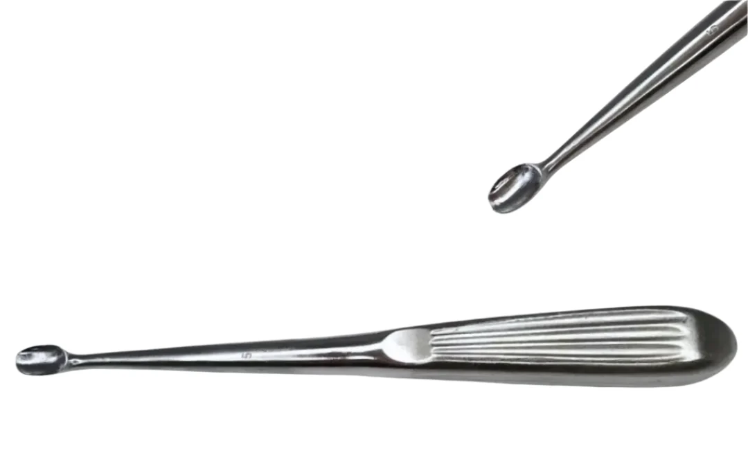 Orthopedic 240-107 Size 5 Straight Burns Oval Cup Curette 7" Surgical Instrument