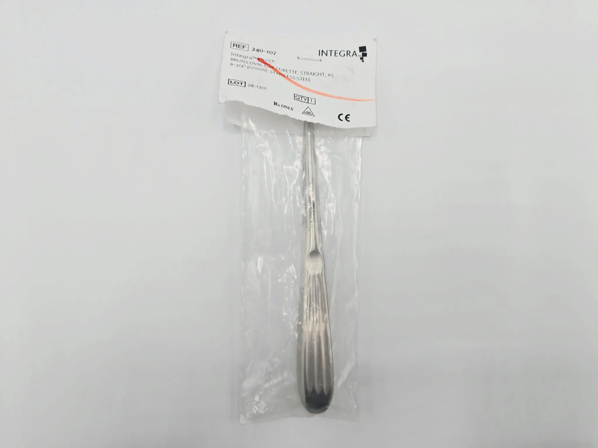 Orthopedic 240-107 Size 5 Straight Burns Oval Cup Curette 7" Surgical Instrument - Image 2