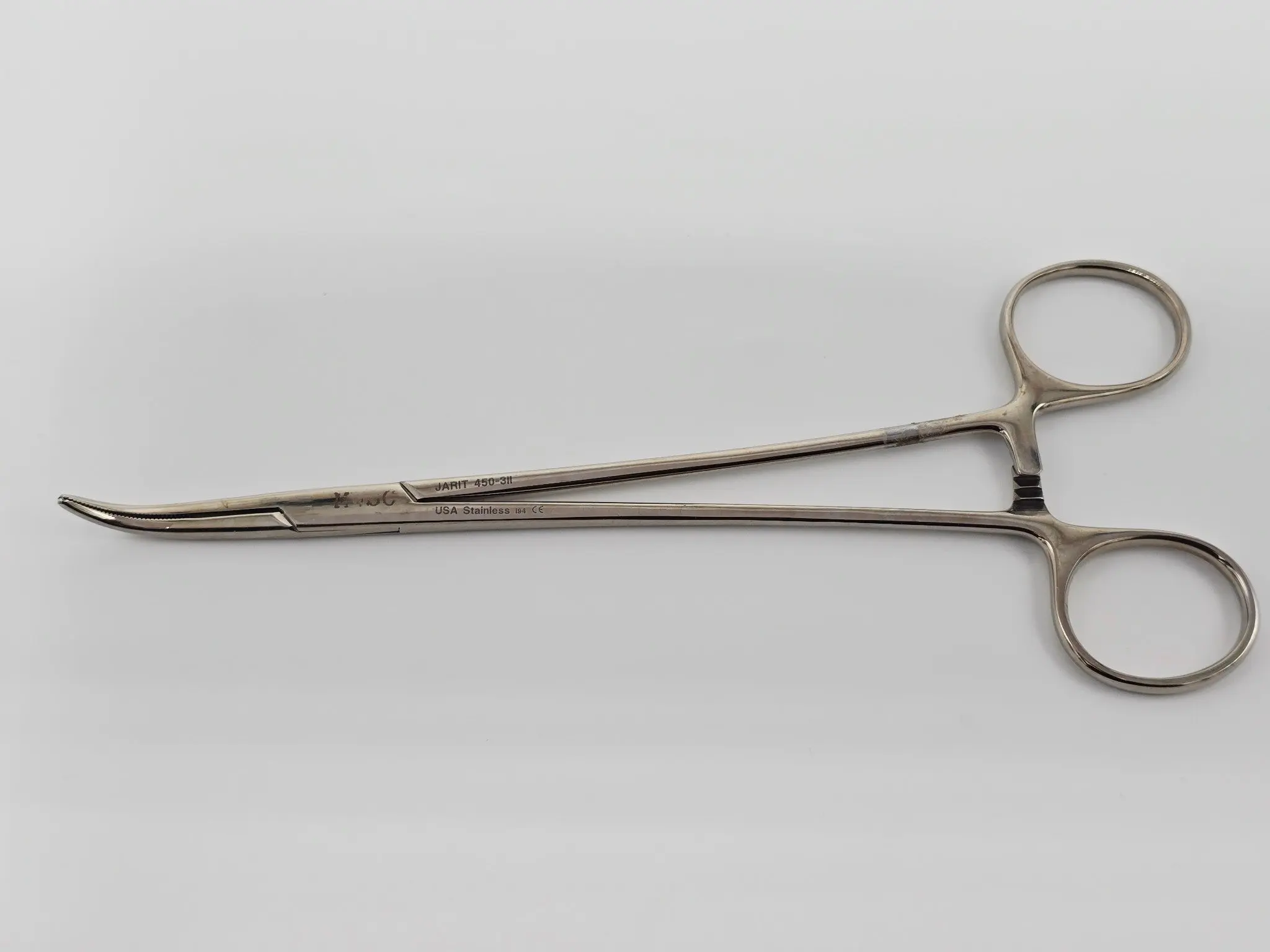 Integra Jarit 450311 Schnidt Tonsil Forceps Closed Ring Curved Surgical Tool - Image 2