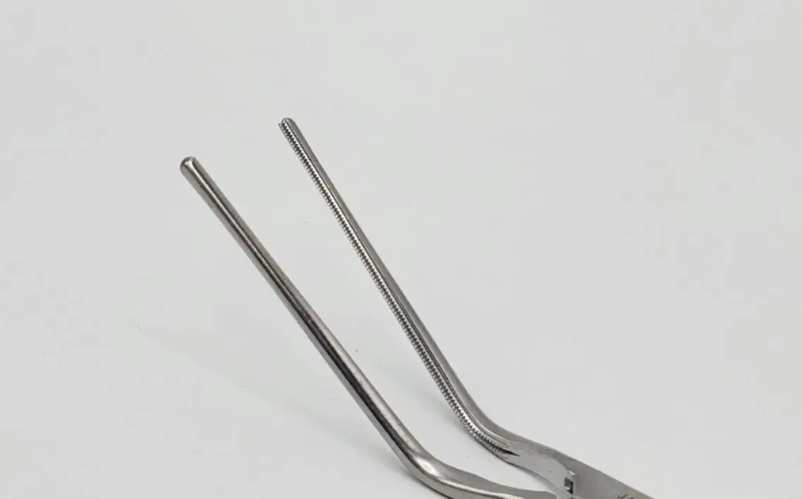 Jarit 320-185 DeBakey Bulldog Clamp Ring Handle Curved Shanks 45° Angled Jaws 5" - Image 2