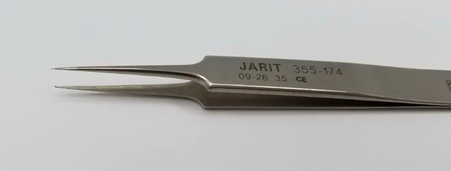 Jarit 355-174 Surgical Style #5 Straight Fine Jeweler Forceps 4-1/2" - Image 2