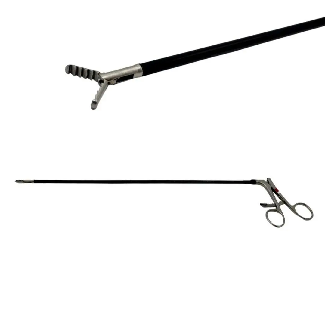 Integra Jarit 600-119 Forceps Retrograde Grasping Ratchet Handle Insulated 5mm 17-1/4"