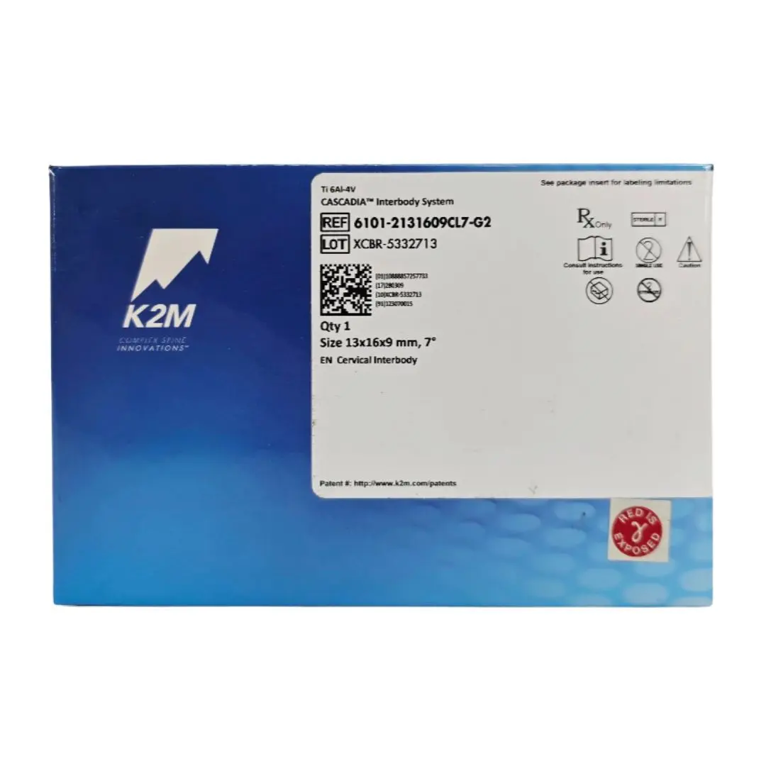 K2M 6101-2131609CL7-G2 Cascadia Interbody System Cervical Interbody 13mm x 16mm x 9mm 7°