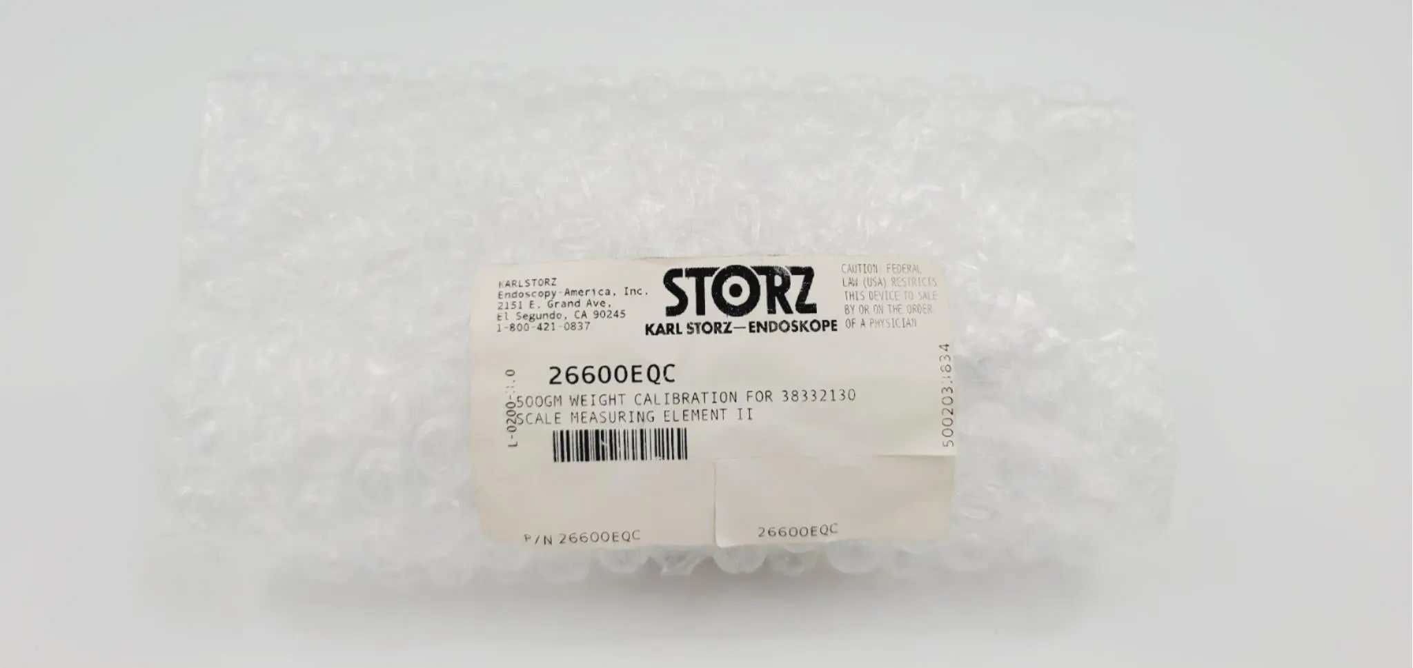 Karl Storz 26600EQC Calibration Test Weight for a 38332130 Scale Measuring 500GM - Image 5