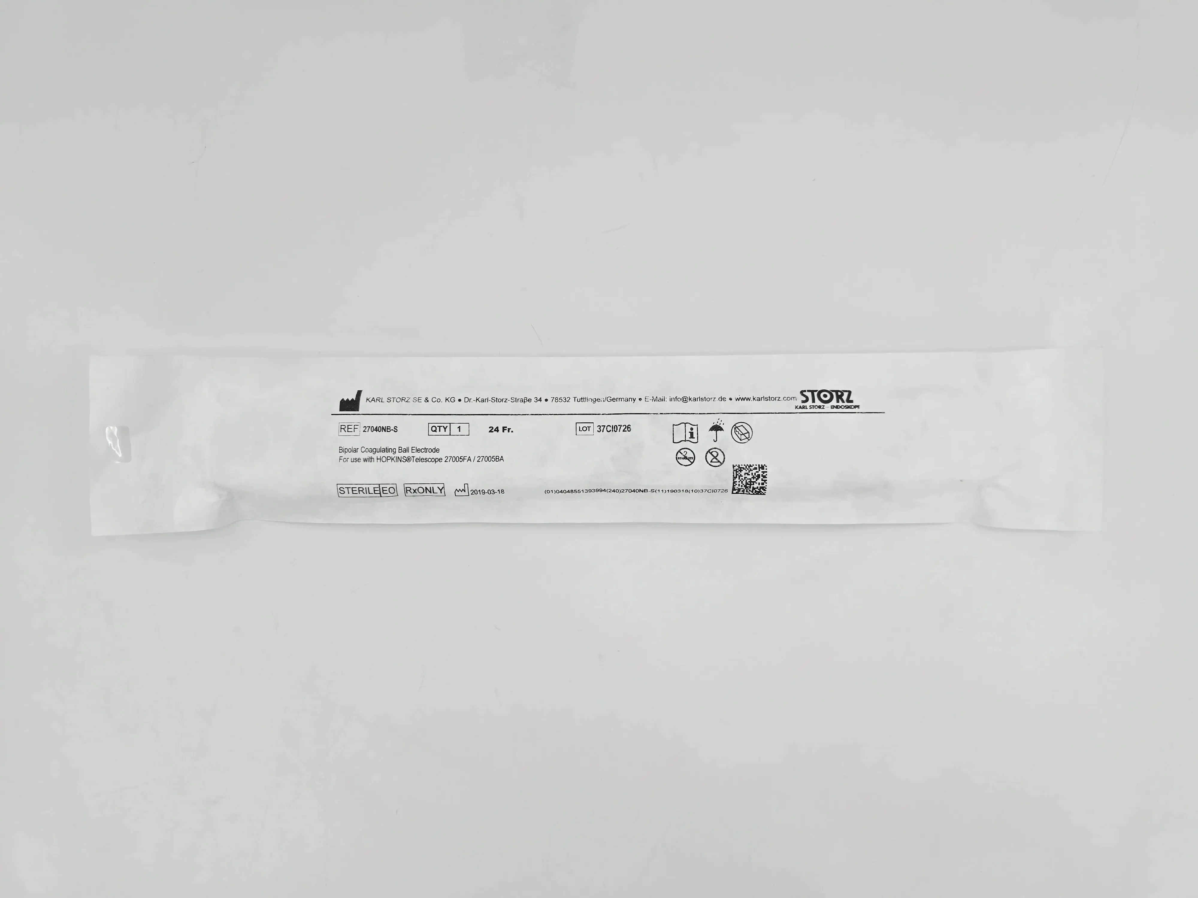 Karl Storz 27040NB-S Bipolar Coagulating Ball Electrode for use w/ Hopkins Telescope 27005FA / 27005BA 1/EA - Image 2