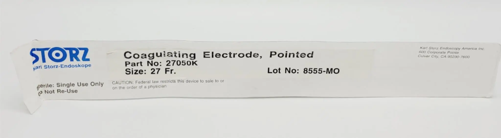 Karl Storz 27050K Coagulating Electrode Pointed 27Fr 0.5mm - Image 2