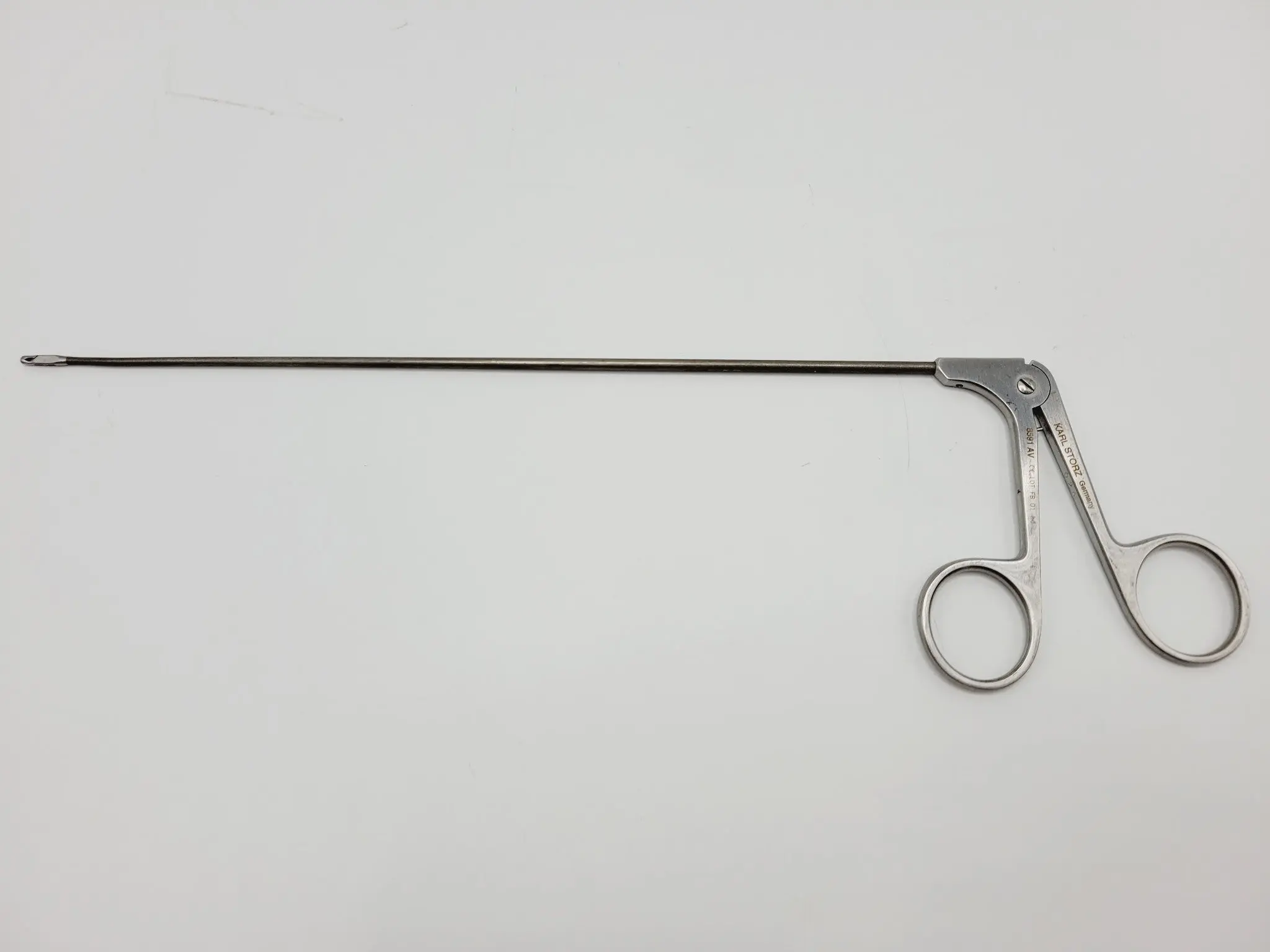 Karl Storz 8591 AV Kleinsasser Micro Laryngeal Round Cup Forceps, Straight, 12" - Image 2