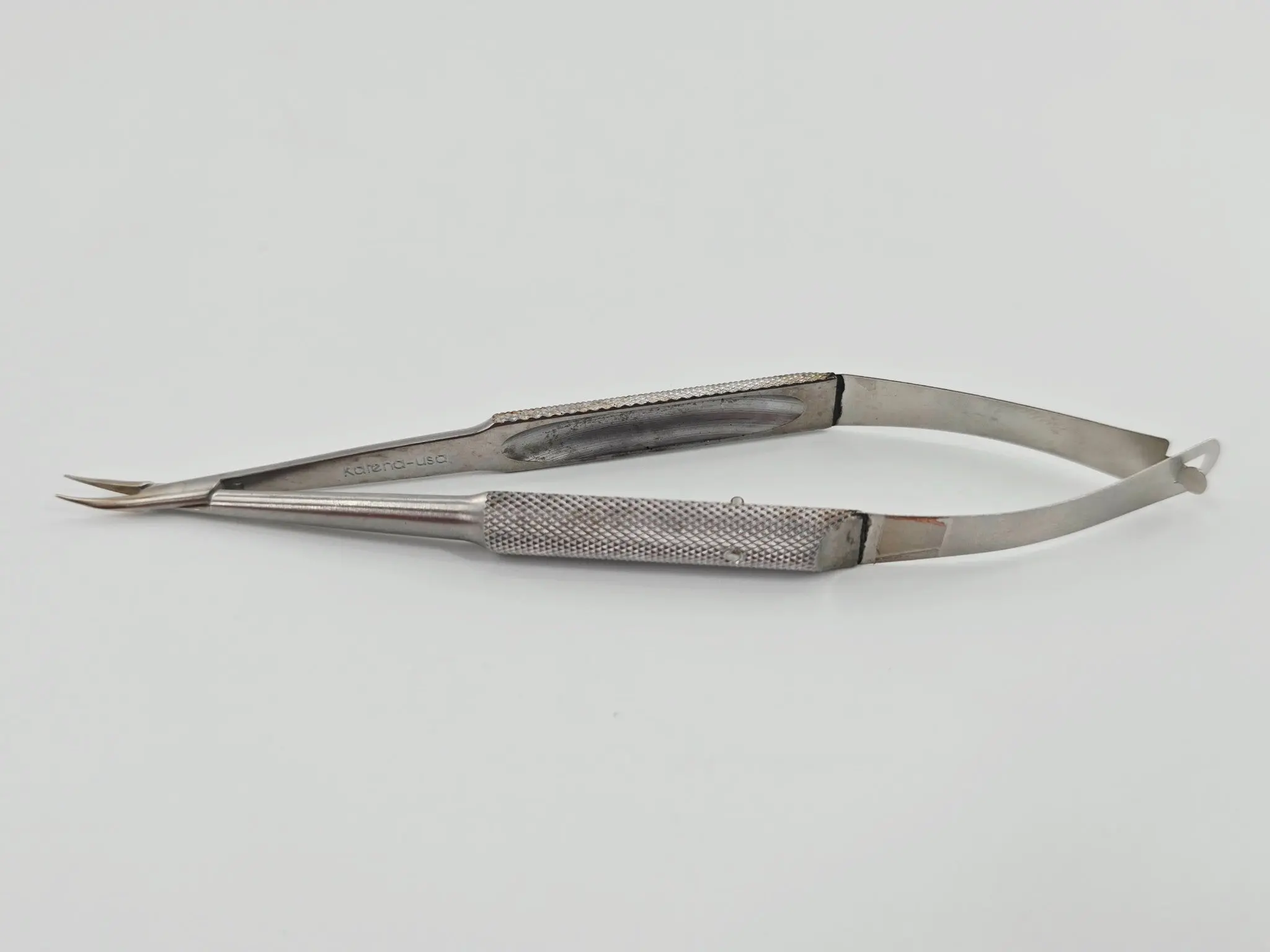 Katena K6-3310 Barraquer Needle Holder Curved w/o Lock Ophthalmology 5" - Image 2